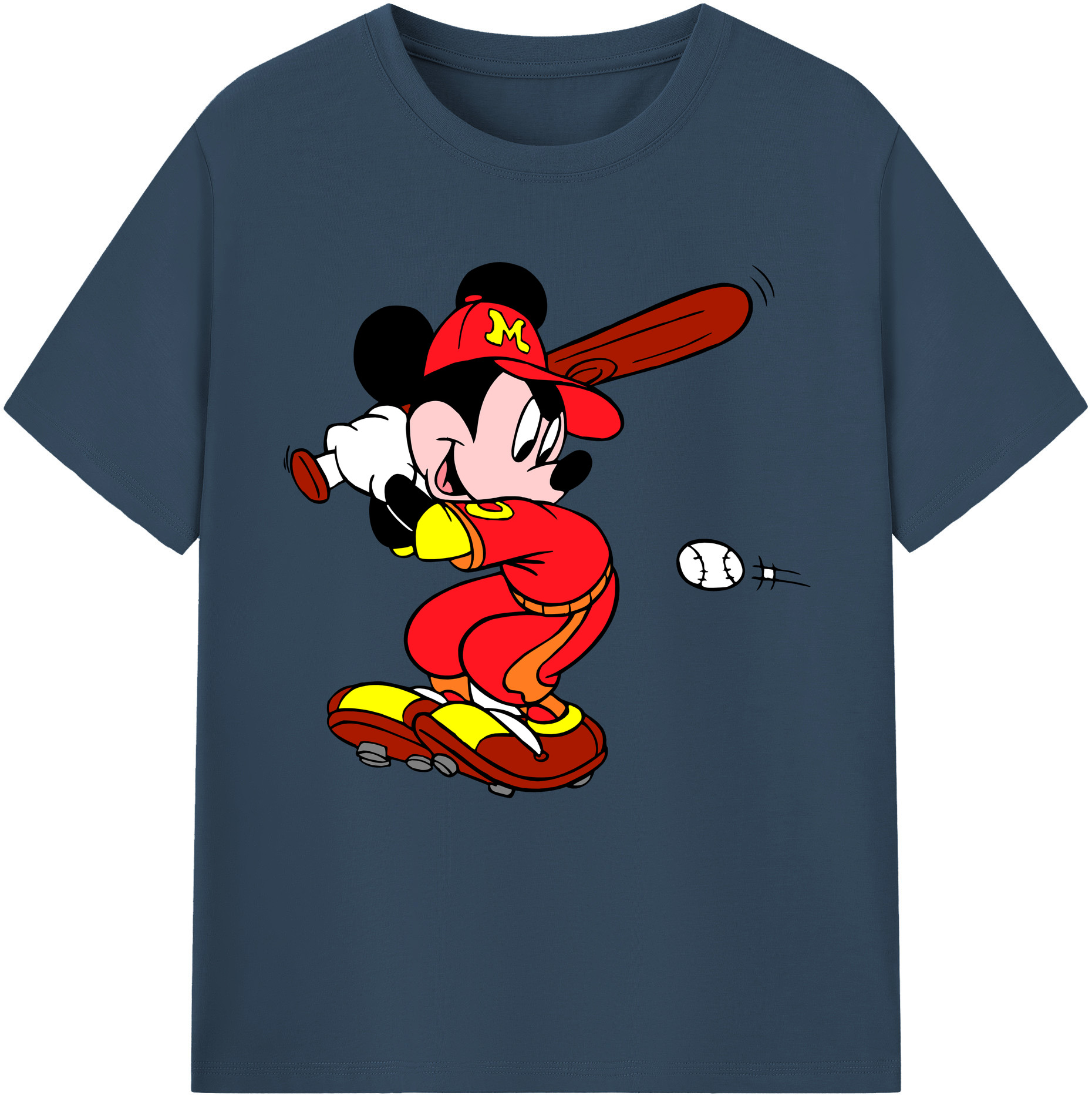 （画像用） ミッキーマウス Mickey Mouse 綿100％半袖Tシャツ（フロントプリント）