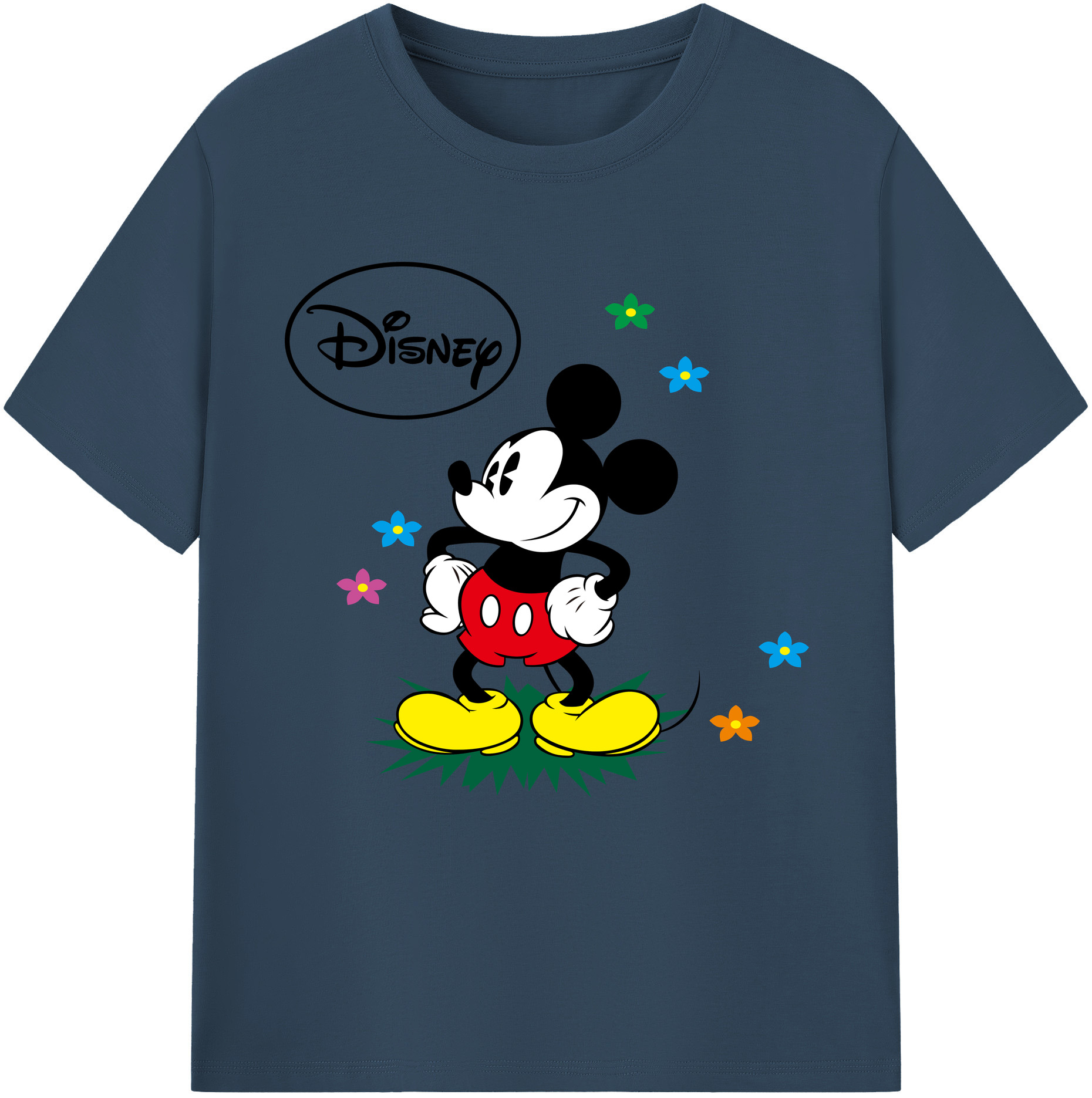 （画像用） ミッキーマウス Mickey Mouse 綿100％半袖Tシャツ（フロントプリント）
