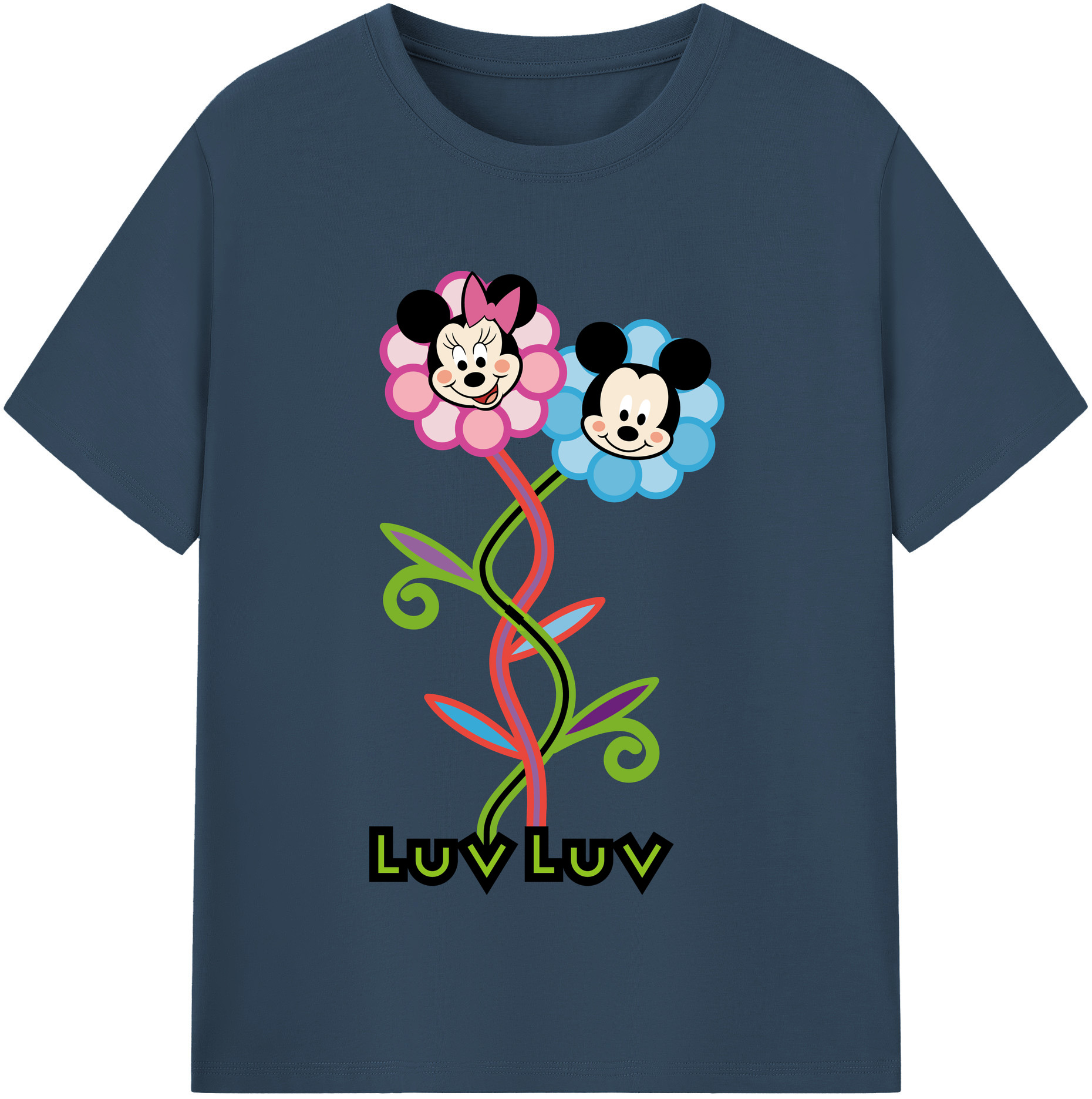 （画像用） ミッキーマウス Mickey Mouse 綿100％半袖Tシャツ（フロントプリント）