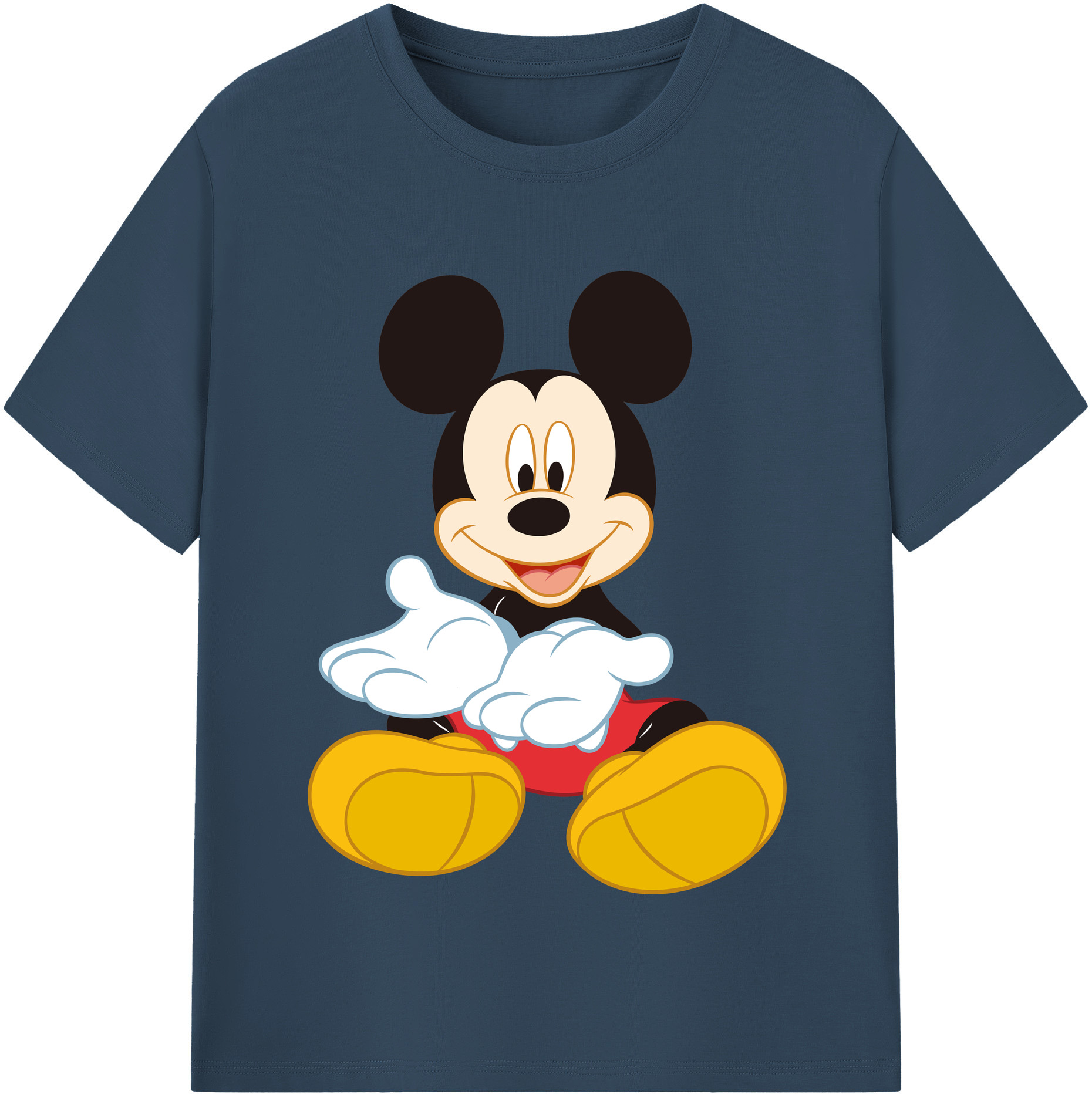 （画像用） ミッキーマウス Mickey Mouse 綿100％半袖Tシャツ（フロントプリント）