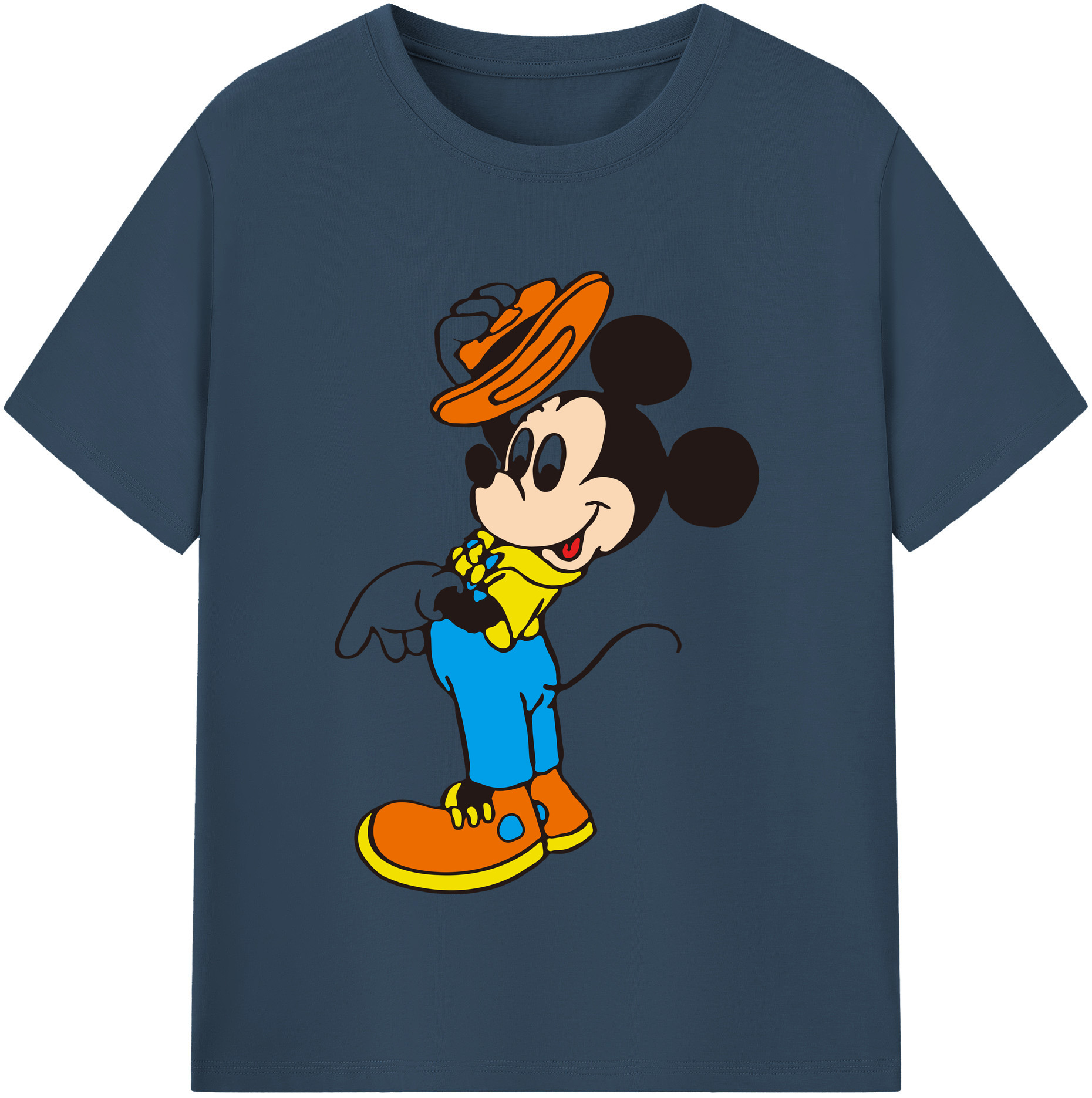 （画像用） ミッキーマウス Mickey Mouse 綿100％半袖Tシャツ（フロントプリント）