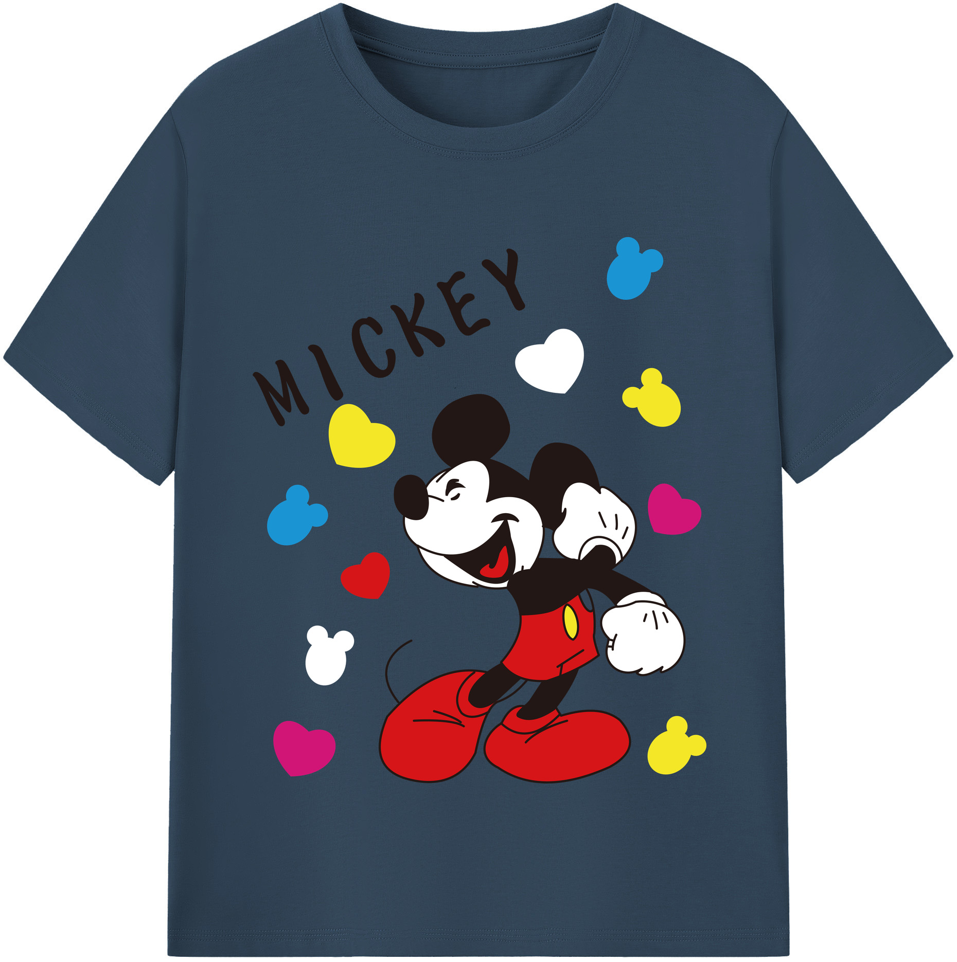 （画像用） ミッキーマウス Mickey Mouse 綿100％半袖Tシャツ（フロントプリント）