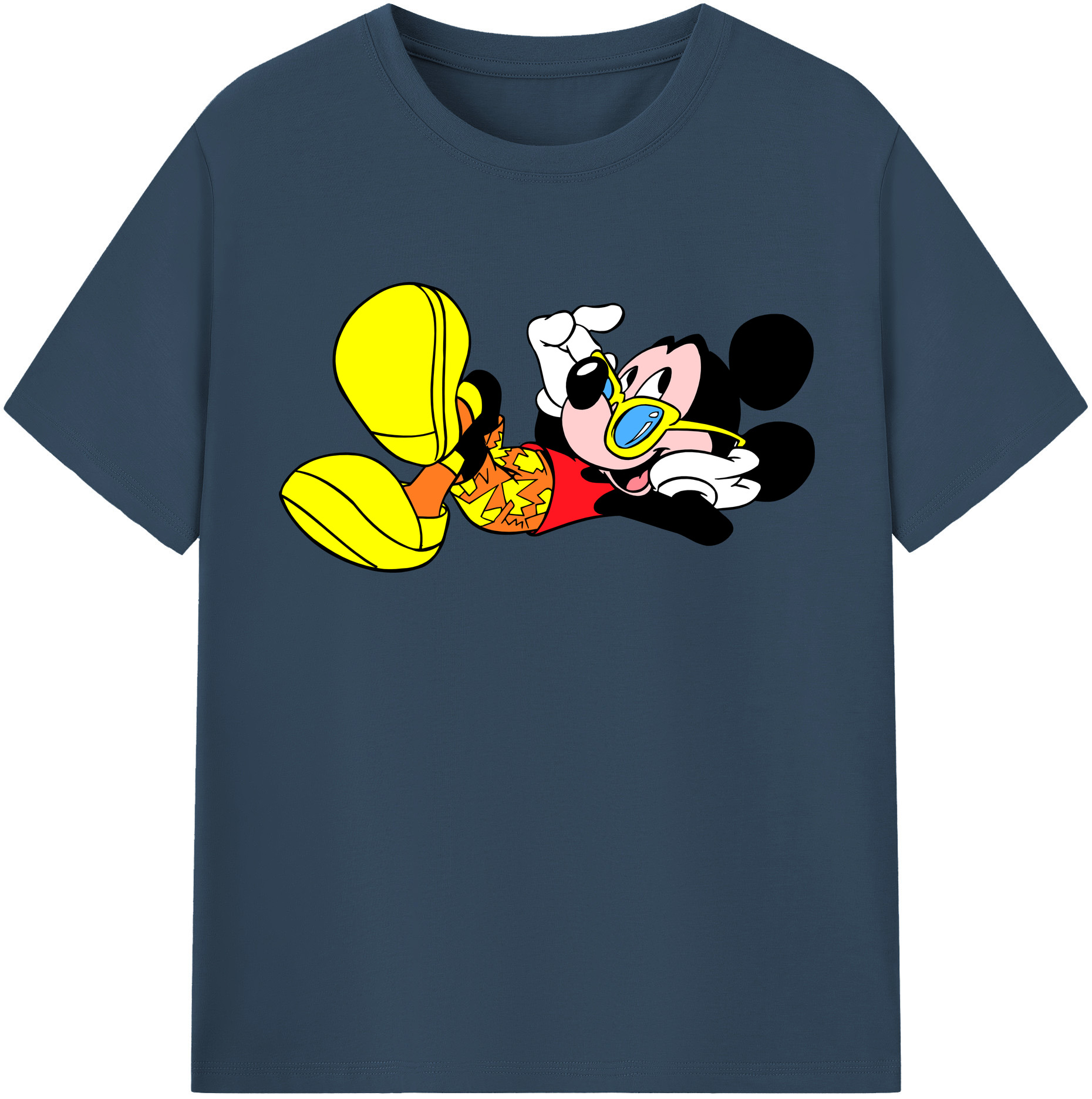 （画像用） ミッキーマウス Mickey Mouse 綿100％半袖Tシャツ（フロントプリント）