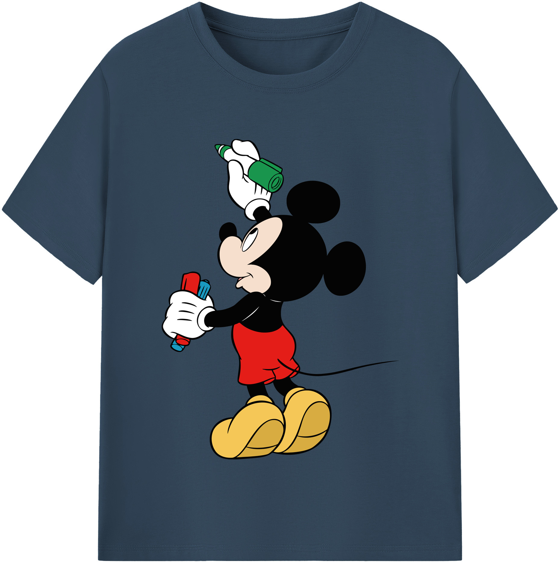 （画像用） ミッキーマウス Mickey Mouse 綿100％半袖Tシャツ（フロントプリント）