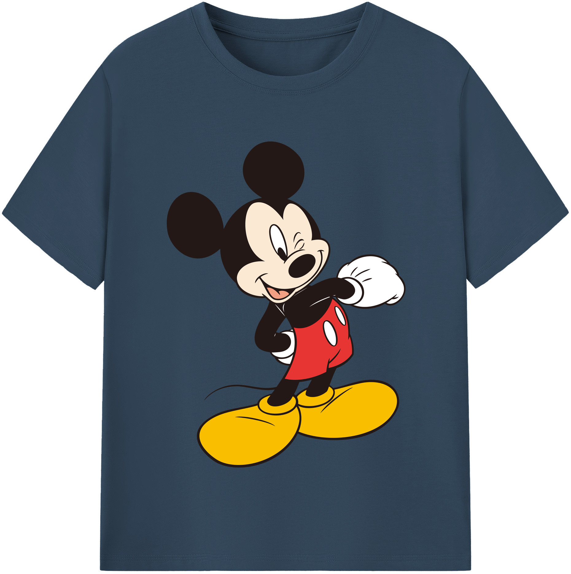 （画像用） ミッキーマウス Mickey Mouse 綿100％半袖Tシャツ（フロントプリント）