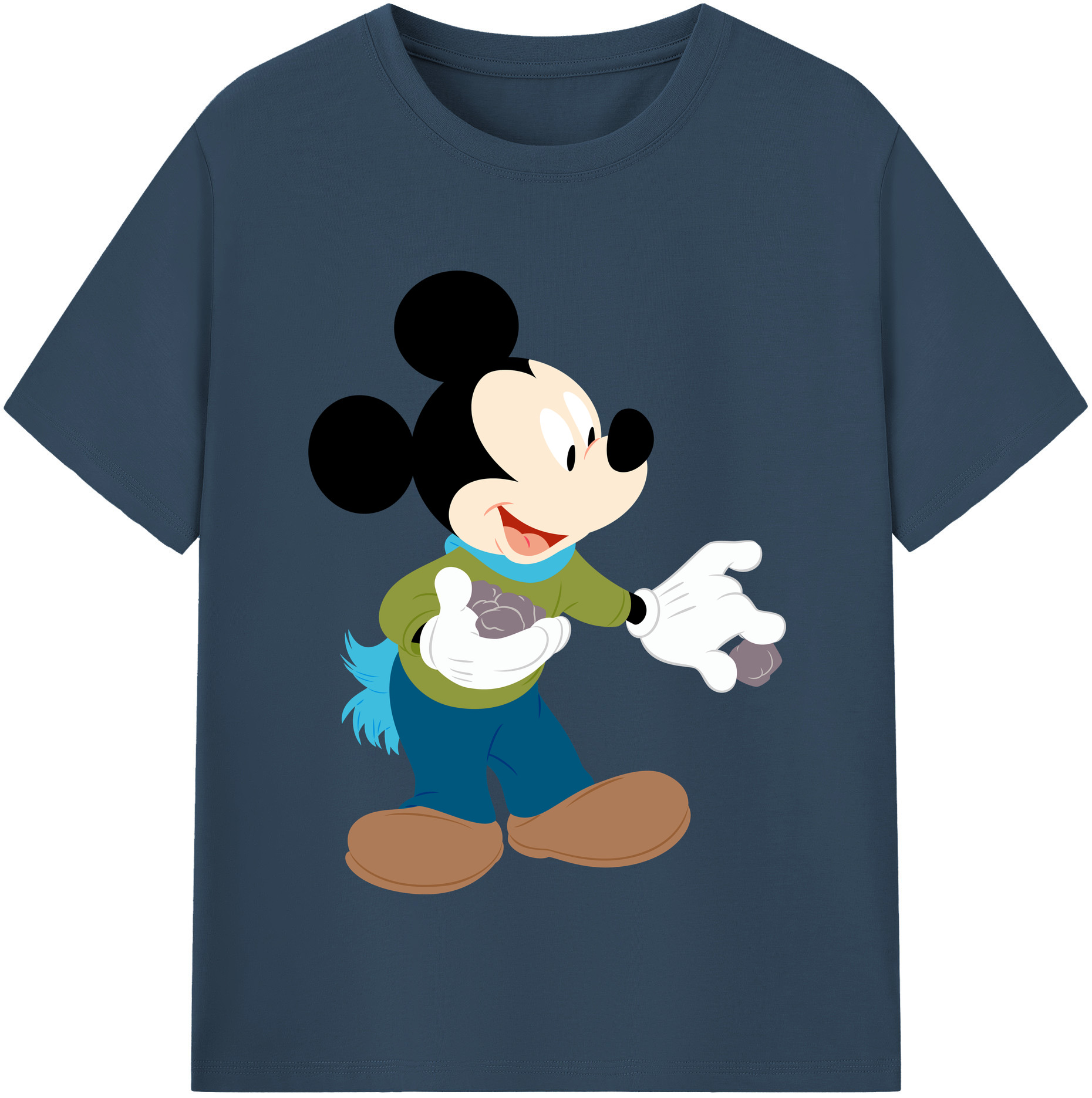 （画像用） ミッキーマウス Mickey Mouse 綿100％半袖Tシャツ（フロントプリント）