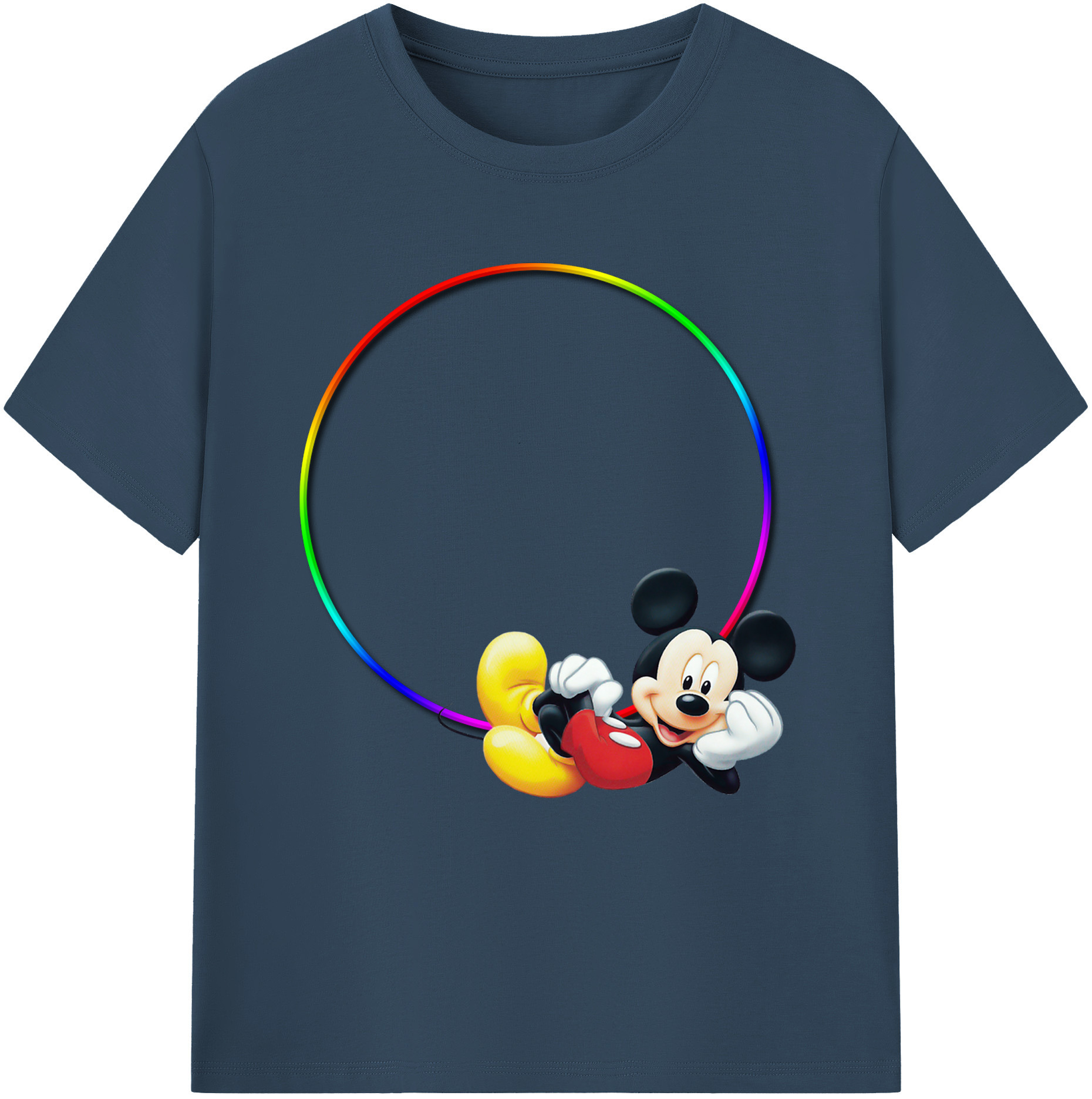 （画像用） ミッキーマウス Mickey Mouse 綿100％半袖Tシャツ（フロントプリント）