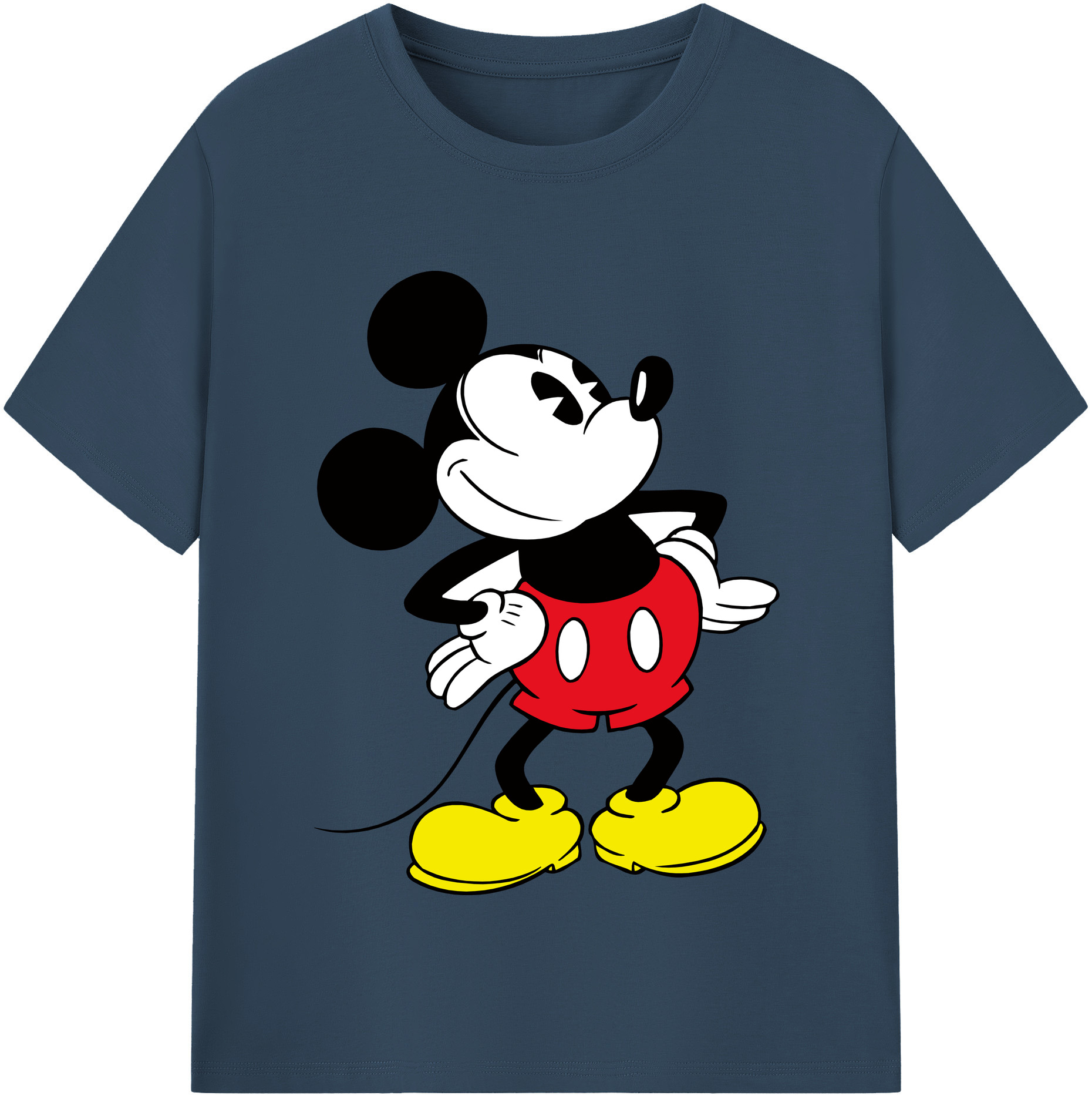 （画像用） ミッキーマウス Mickey Mouse 綿100％半袖Tシャツ（フロントプリント）