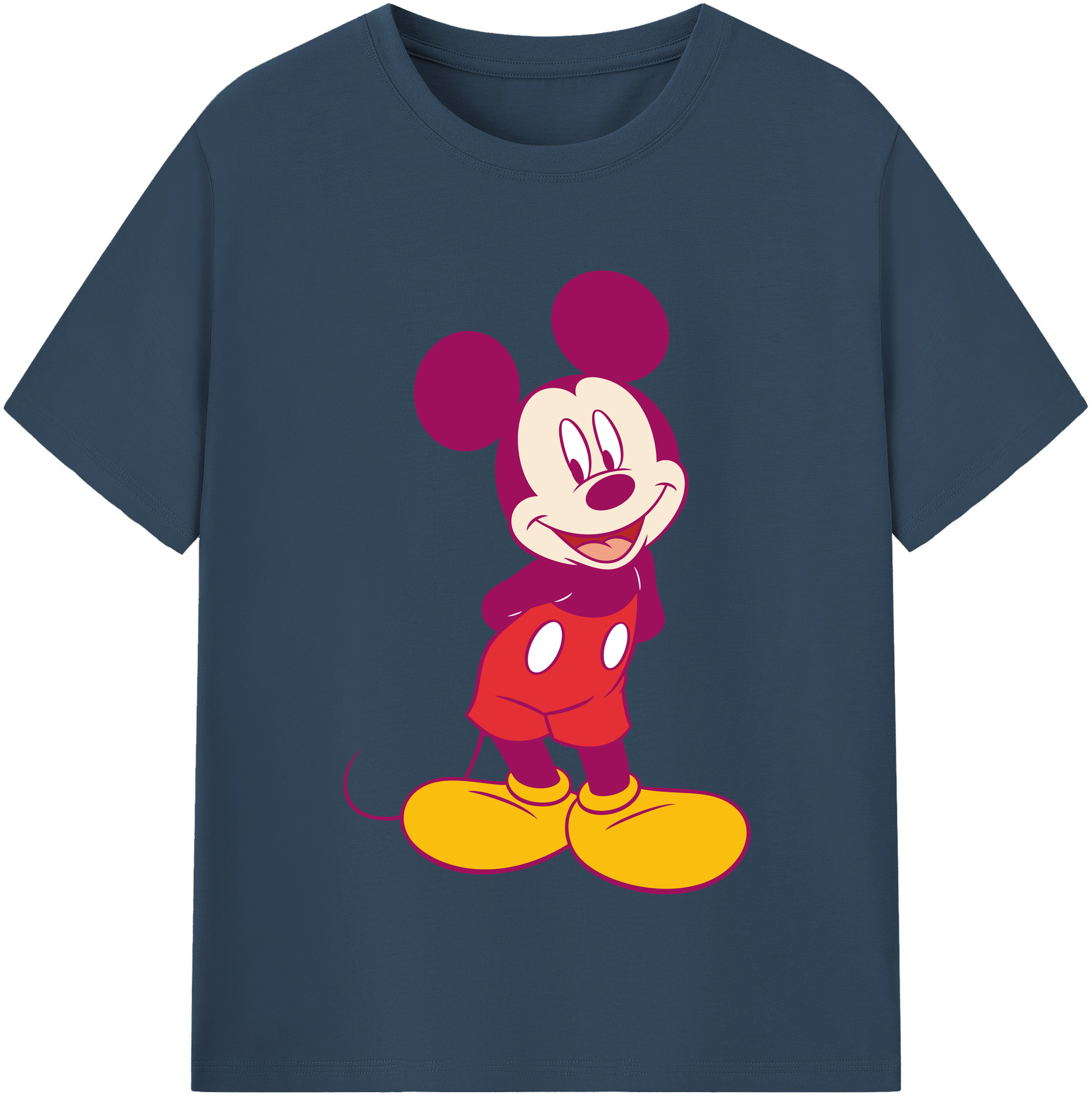 （画像用） ミッキーマウス Mickey Mouse 綿100％半袖Tシャツ（フロントプリント）