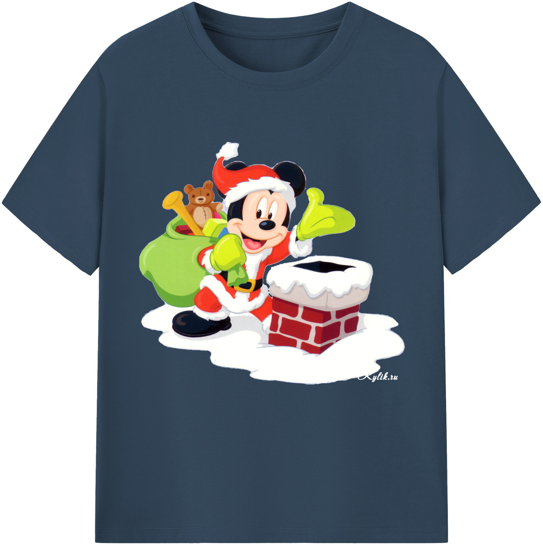 （画像用） ミッキーマウス Mickey Mouse 綿100％半袖Tシャツ（フロントプリント）
