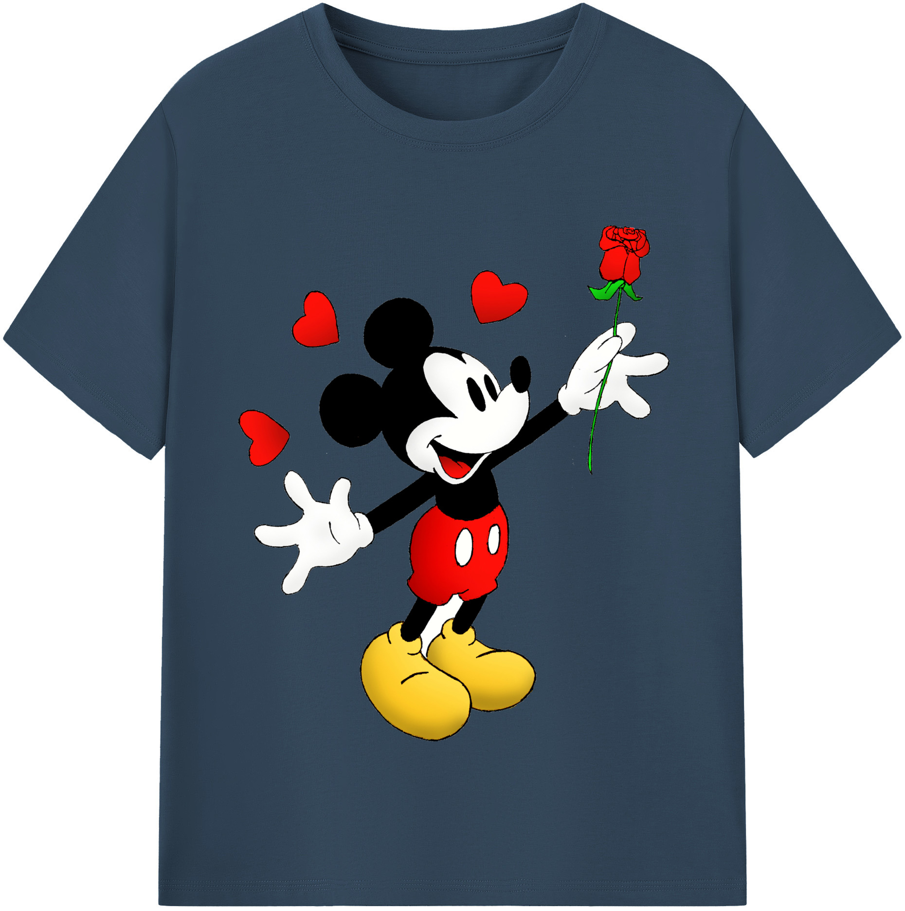 （画像用） ミッキーマウス Mickey Mouse 綿100％半袖Tシャツ（フロントプリント）