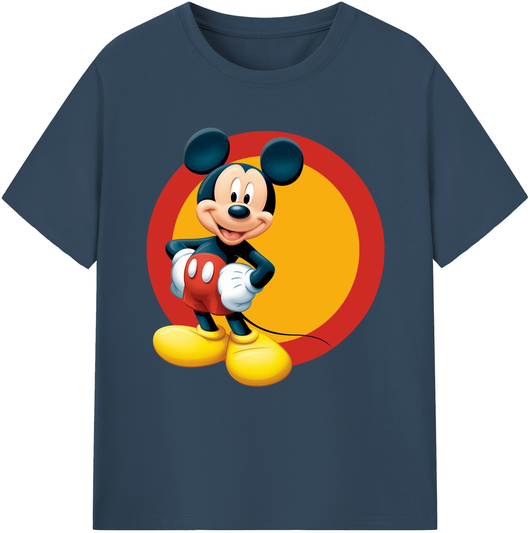 （画像用） ミッキーマウス Mickey Mouse 綿100％半袖Tシャツ（フロントプリント）