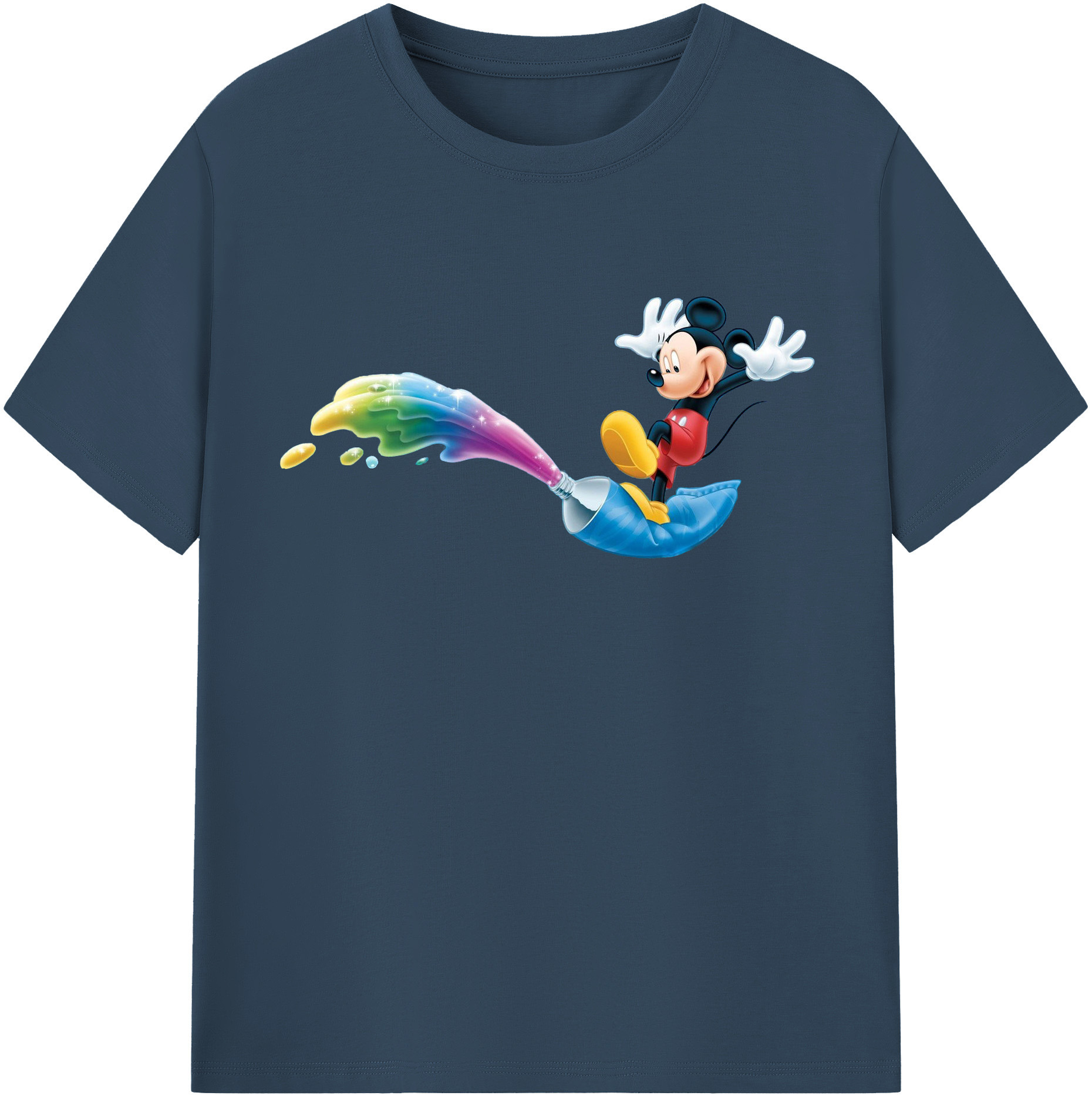 （画像用） ミッキーマウス Mickey Mouse 綿100％半袖Tシャツ（フロントプリント）