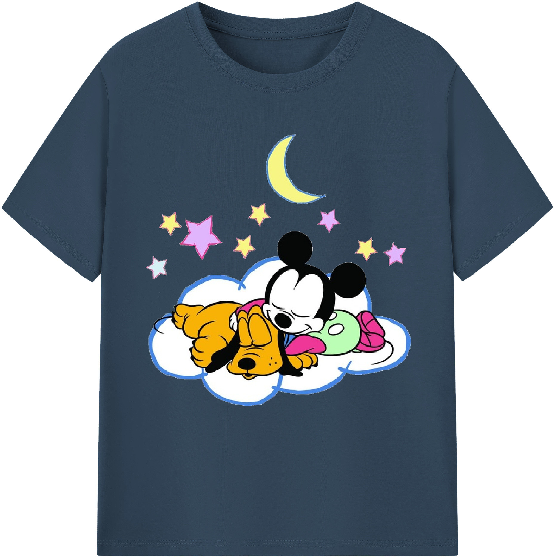 （画像用） ミッキーマウス Mickey Mouse 綿100％半袖Tシャツ（フロントプリント）