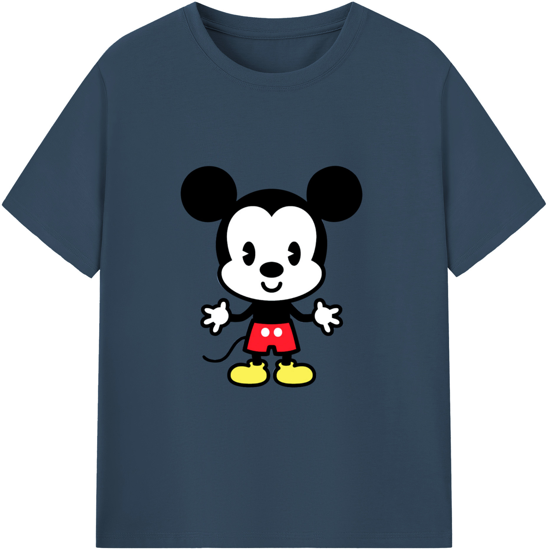 （画像用） ミッキーマウス Mickey Mouse 綿100％半袖Tシャツ（フロントプリント）