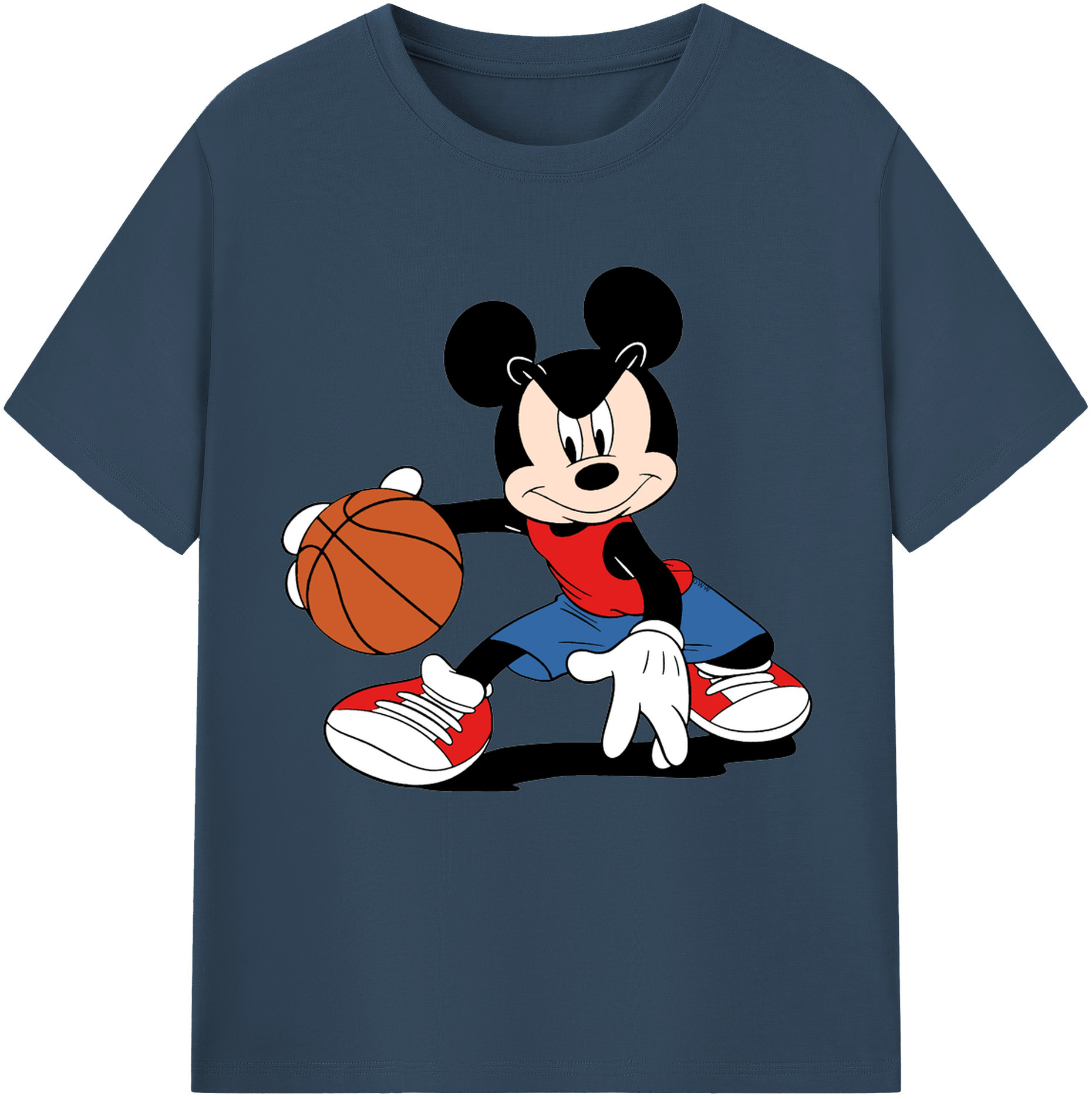 （画像用） ミッキーマウス Mickey Mouse 綿100％半袖Tシャツ（フロントプリント）