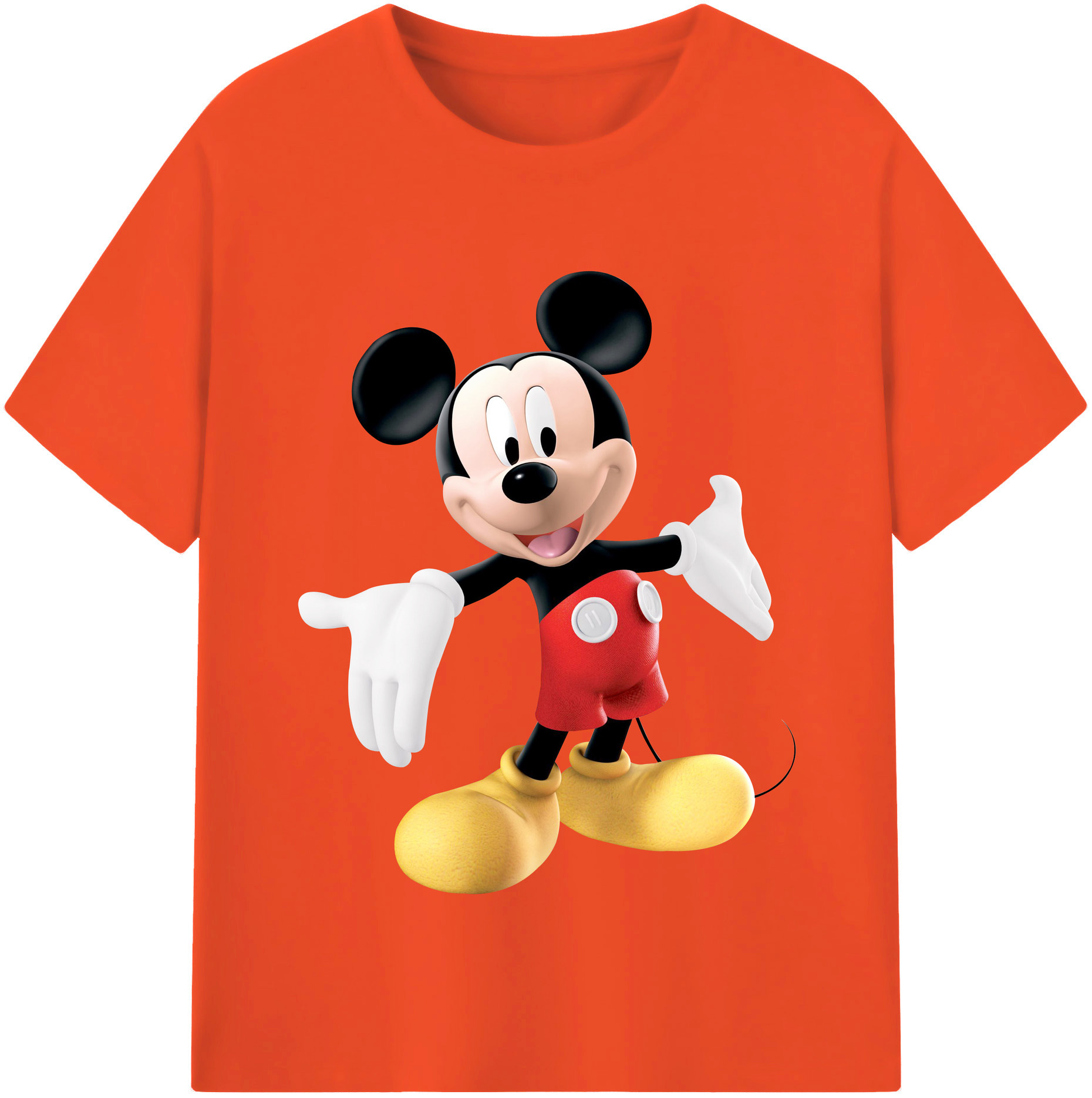 （画像用） ミッキーマウス Mickey Mouse 綿100％半袖Tシャツ（フロントプリント）