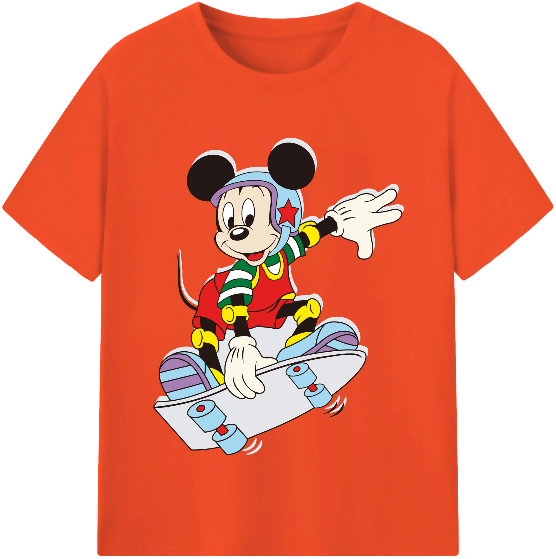 （画像用） ミッキーマウス Mickey Mouse 綿100％半袖Tシャツ（フロントプリント）