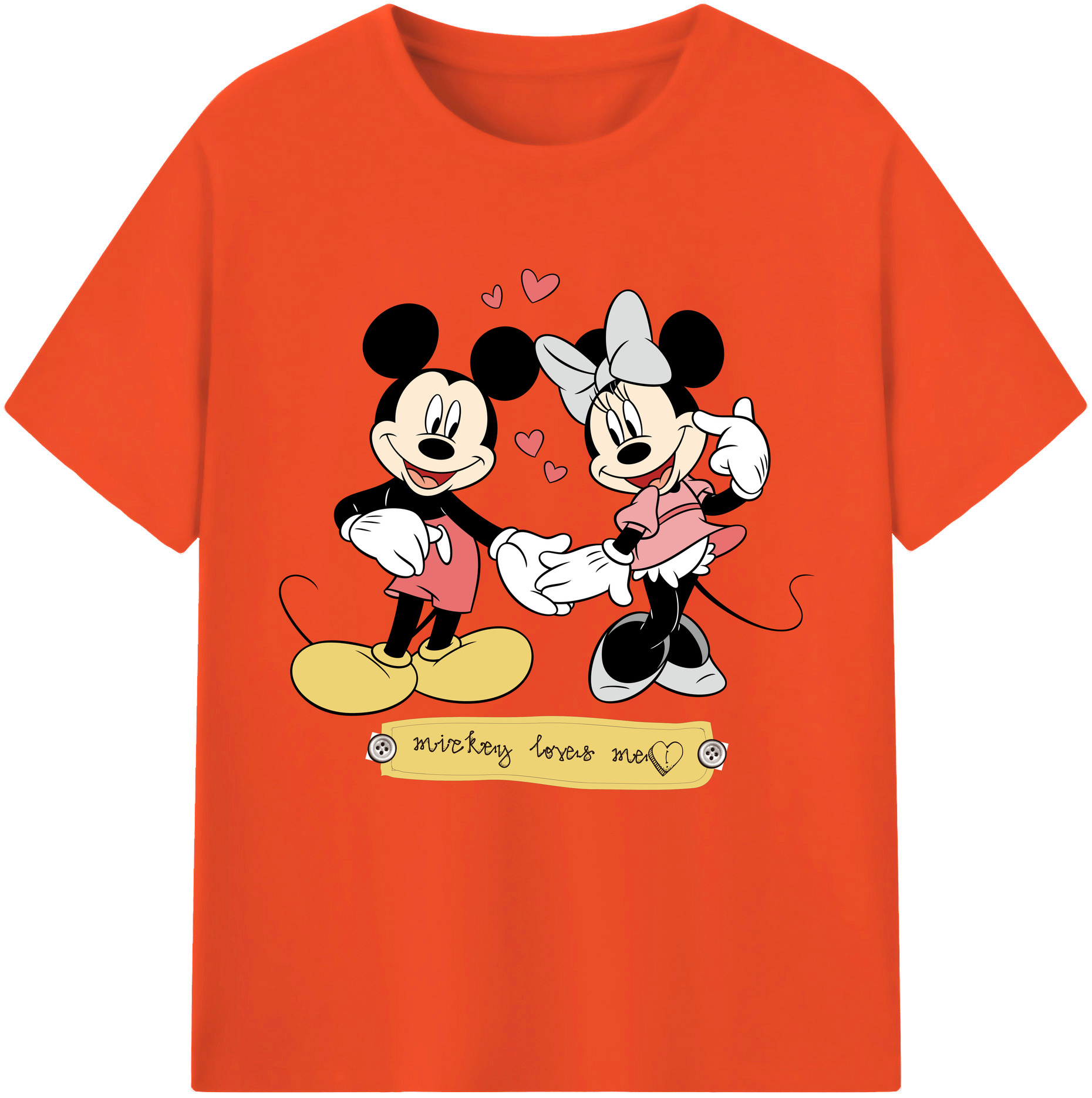 （画像用） ミッキーマウス Mickey Mouse 綿100％半袖Tシャツ（フロントプリント）