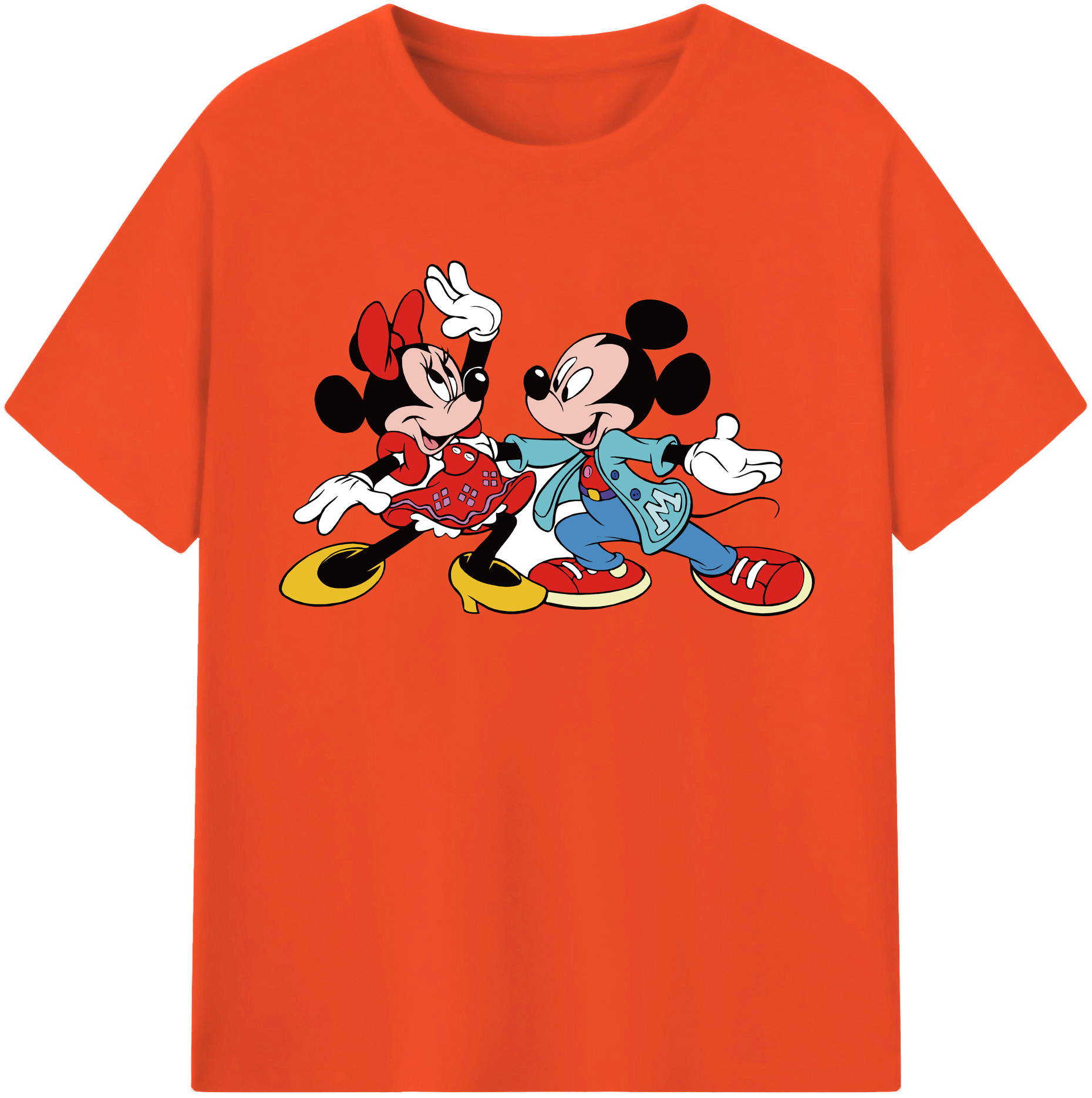 （画像用） ミッキーマウス Mickey Mouse 綿100％半袖Tシャツ（フロントプリント）