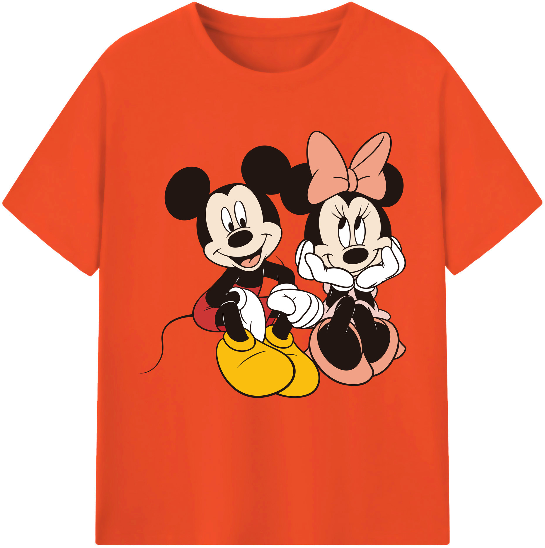 （画像用） ミッキーマウス Mickey Mouse 綿100％半袖Tシャツ（フロントプリント）