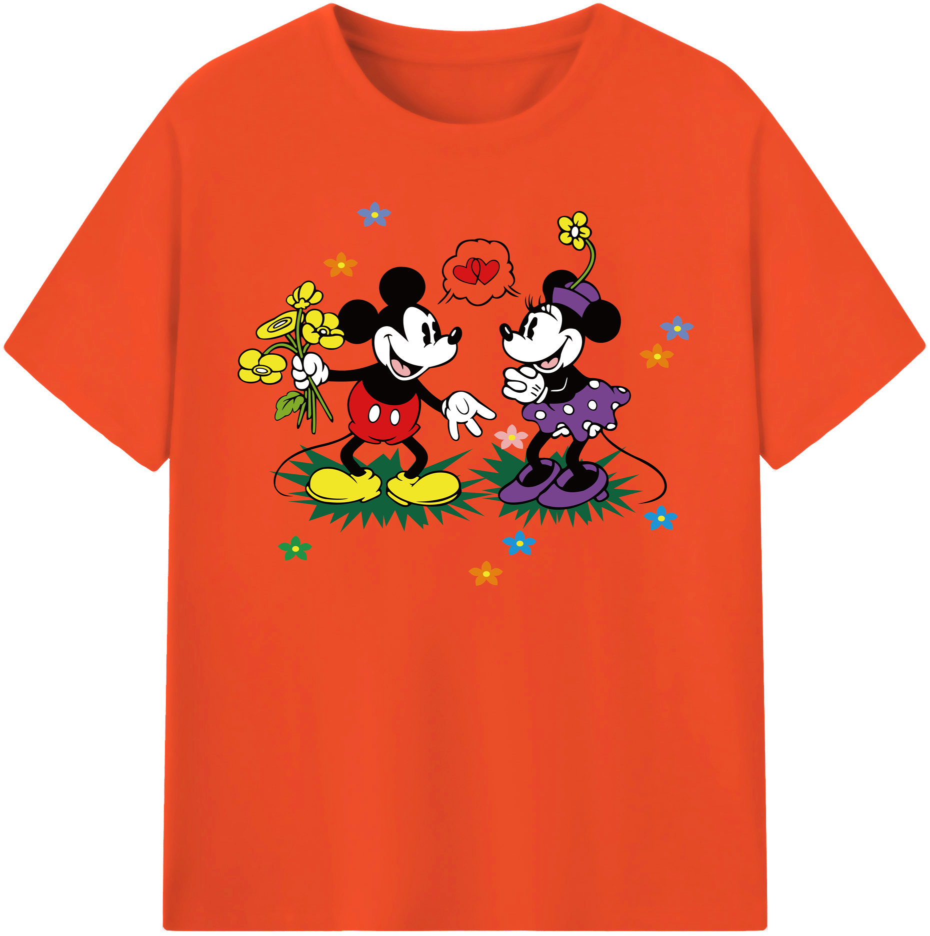 （画像用） ミッキーマウス Mickey Mouse 綿100％半袖Tシャツ（フロントプリント）