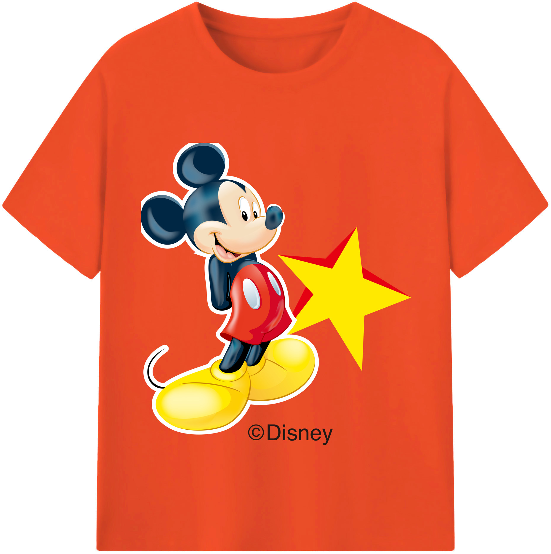 （画像用） ミッキーマウス Mickey Mouse 綿100％半袖Tシャツ（フロントプリント）