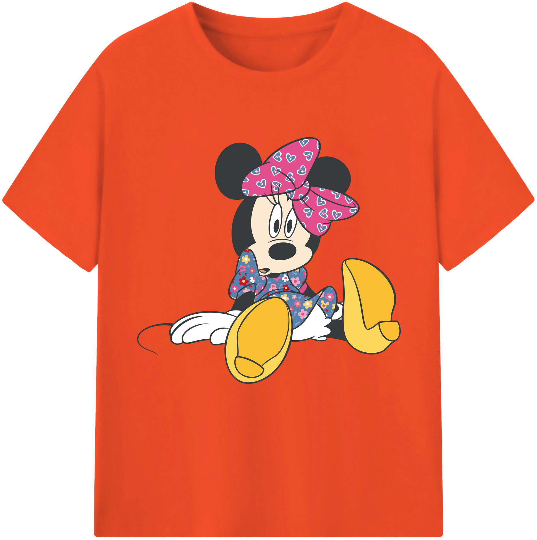 （画像用） ミッキーマウス Mickey Mouse 綿100％半袖Tシャツ（フロントプリント）