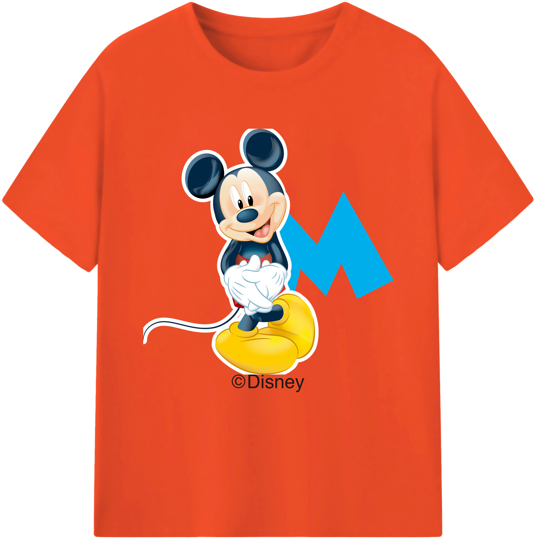 （画像用） ミッキーマウス Mickey Mouse 綿100％半袖Tシャツ（フロントプリント）