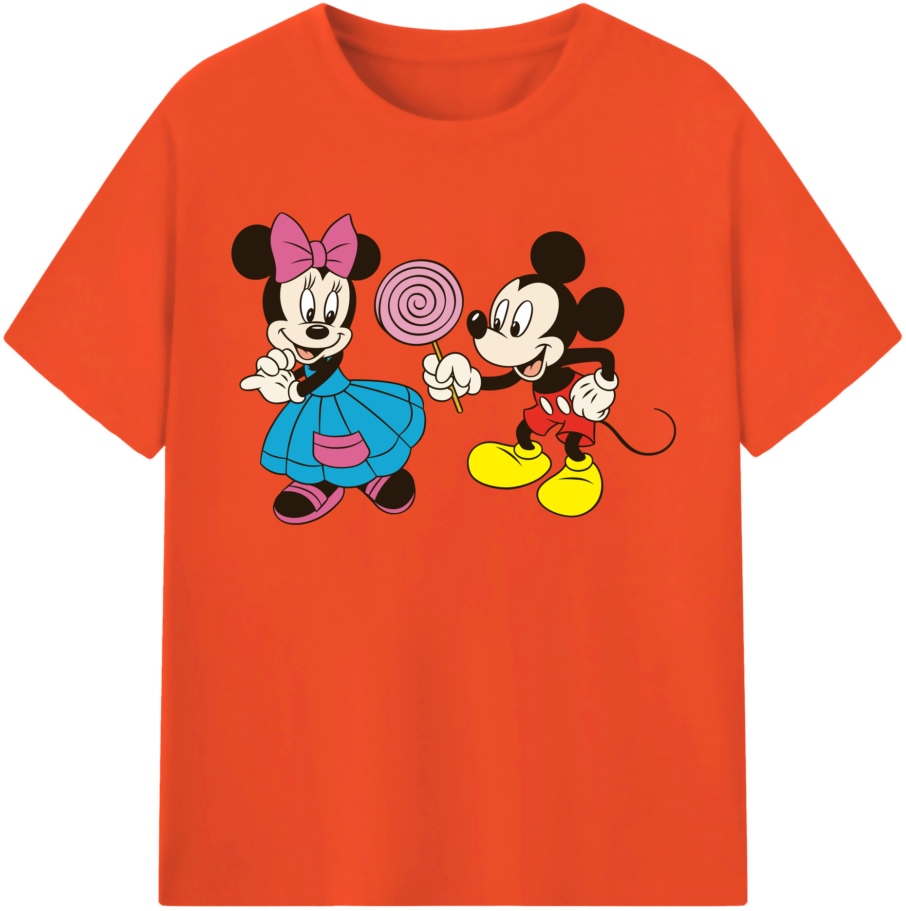 （画像用） ミッキーマウス Mickey Mouse 綿100％半袖Tシャツ（フロントプリント）