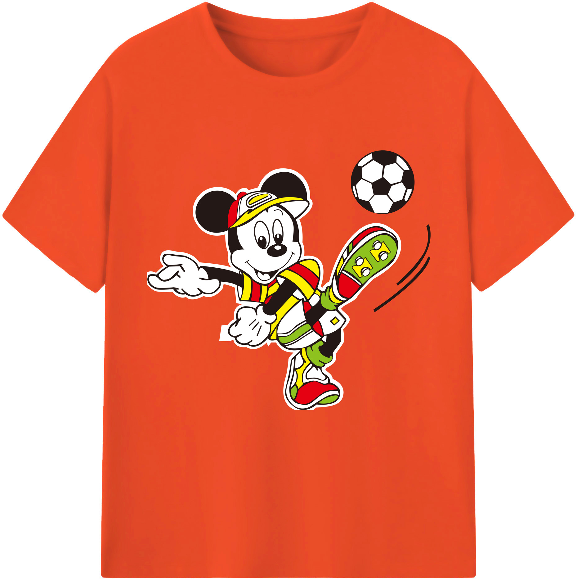 （画像用） ミッキーマウス Mickey Mouse 綿100％半袖Tシャツ（フロントプリント）