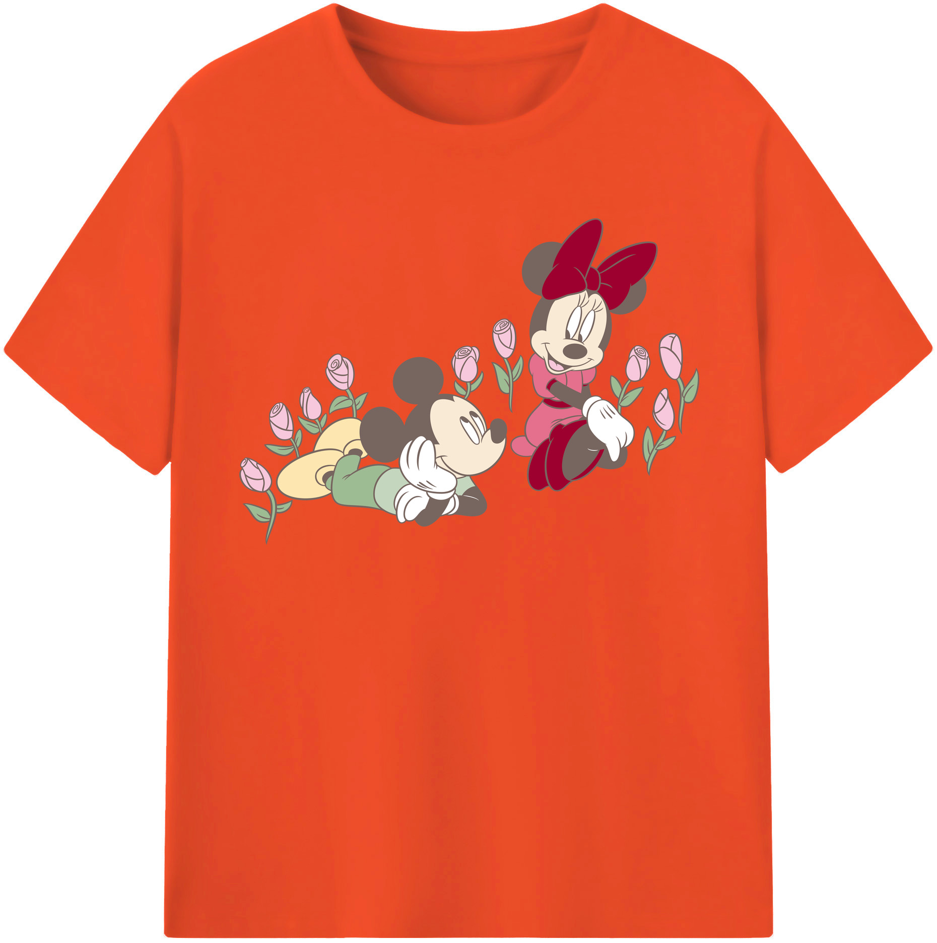 （画像用） ミッキーマウス Mickey Mouse 綿100％半袖Tシャツ（フロントプリント）