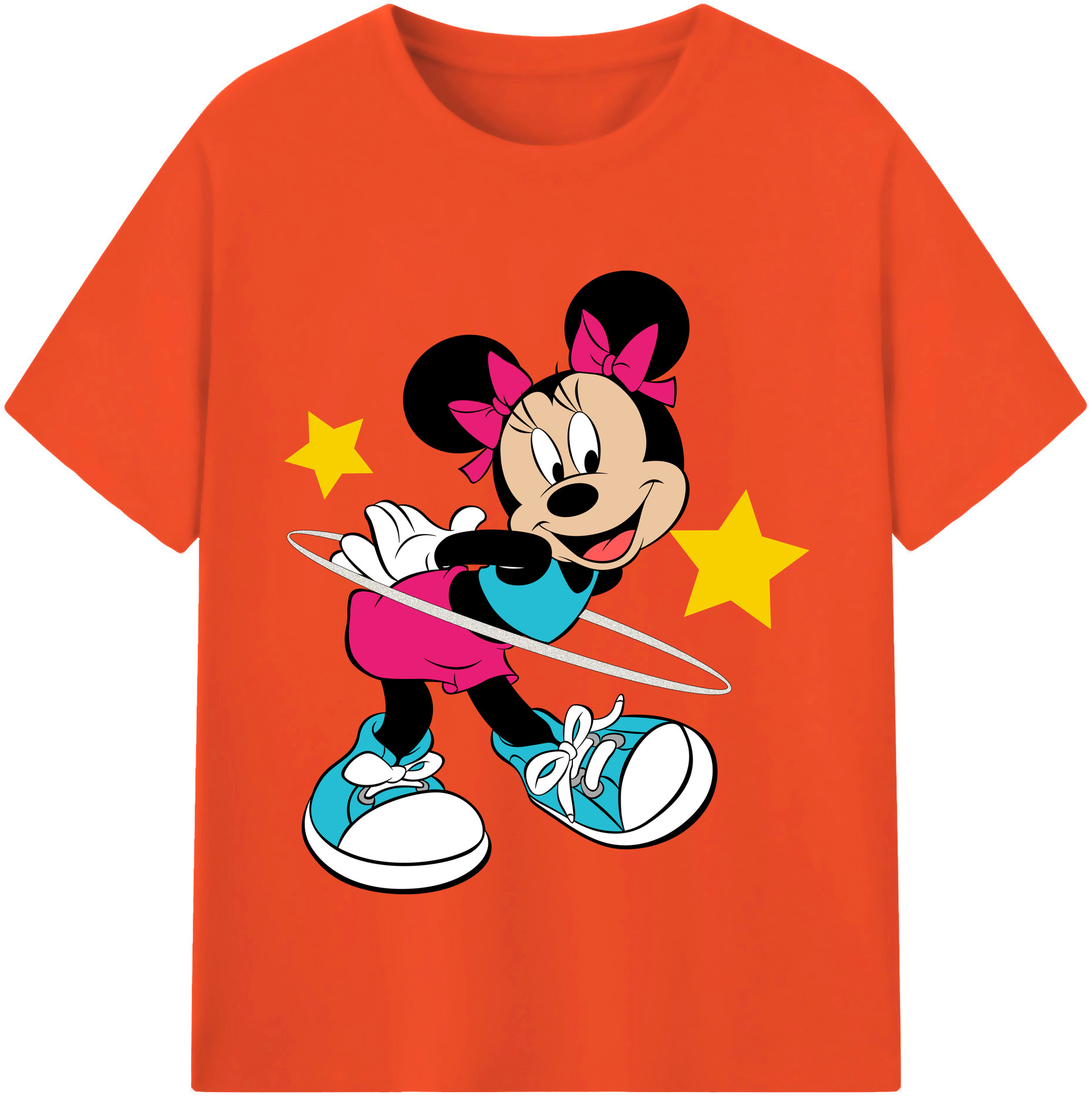 （画像用） ミッキーマウス Mickey Mouse 綿100％半袖Tシャツ（フロントプリント）