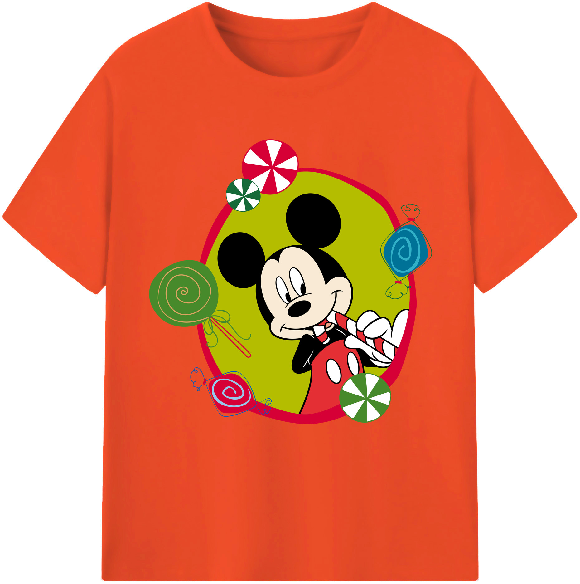 （画像用） ミッキーマウス Mickey Mouse 綿100％半袖Tシャツ（フロントプリント）