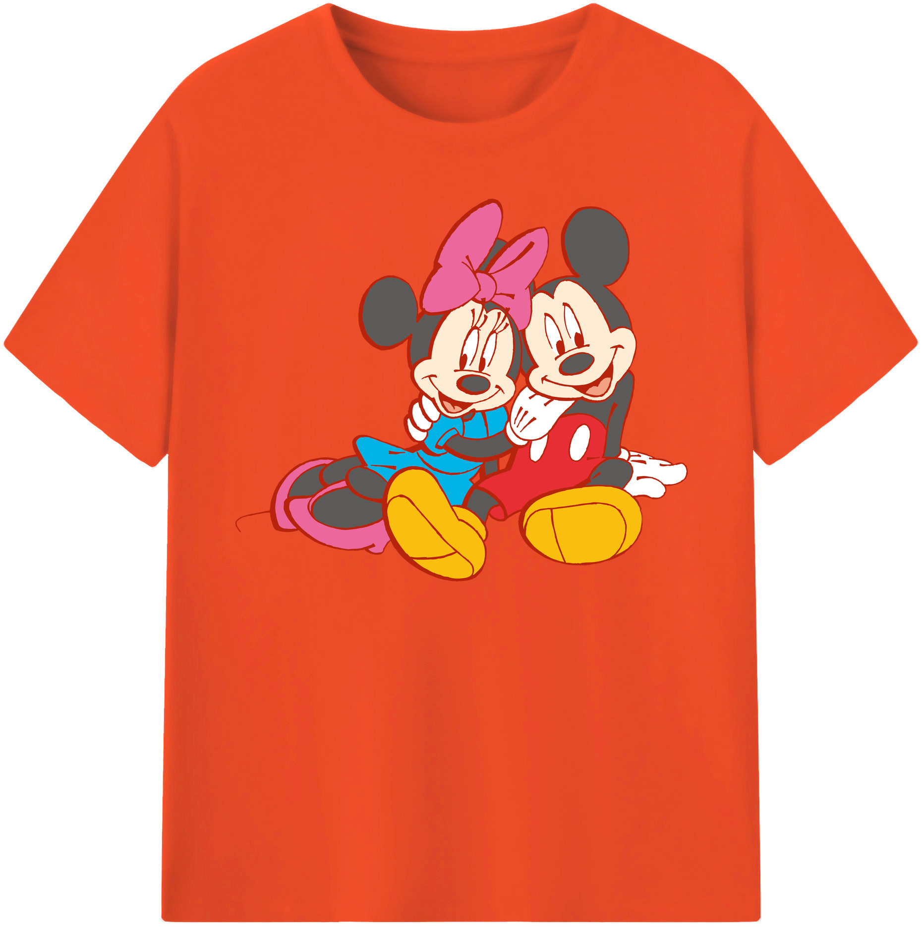（画像用） ミッキーマウス Mickey Mouse 綿100％半袖Tシャツ（フロントプリント）