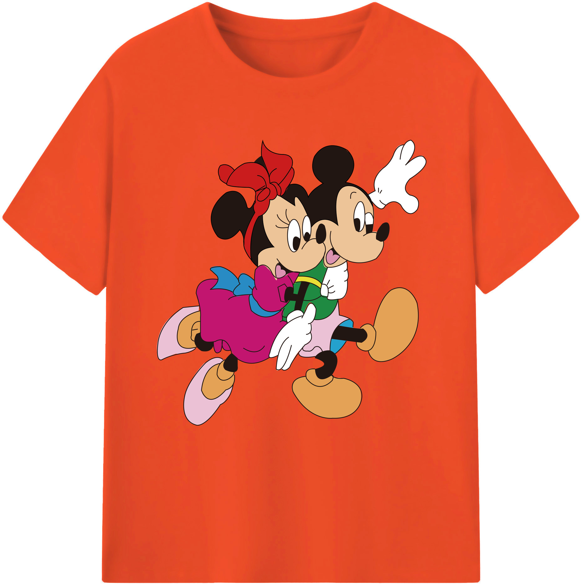 （画像用） ミッキーマウス Mickey Mouse 綿100％半袖Tシャツ（フロントプリント）
