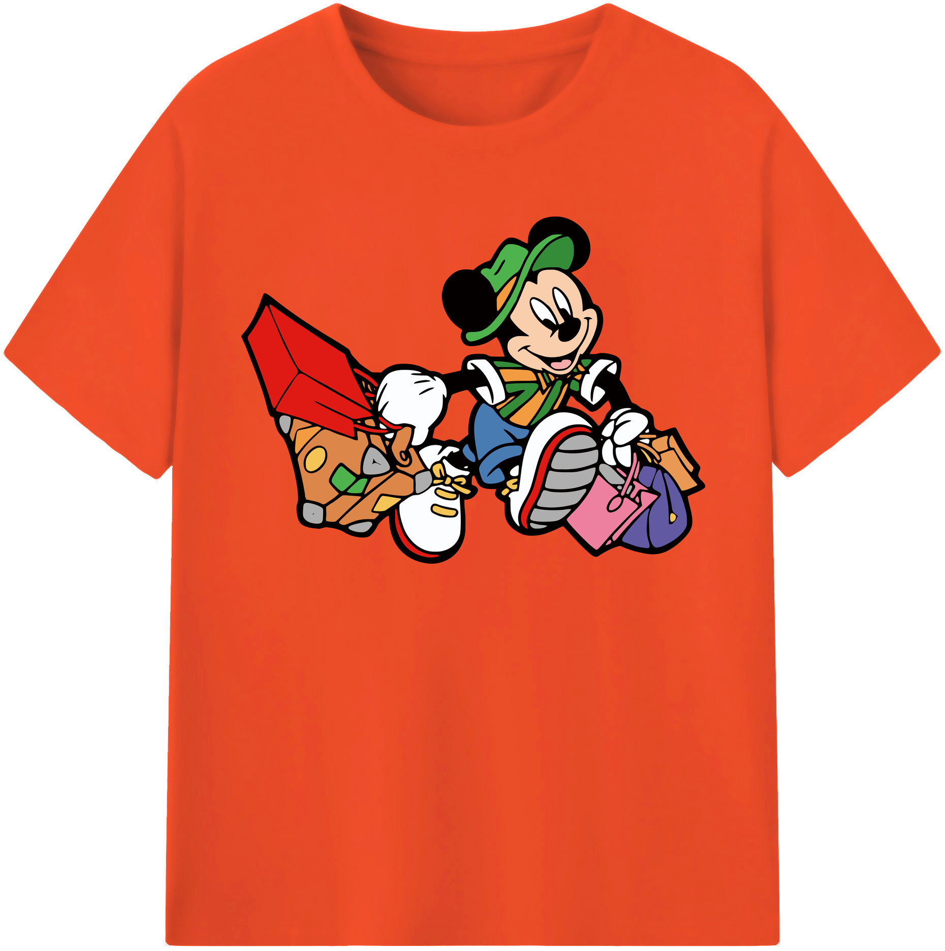 （画像用） ミッキーマウス Mickey Mouse 綿100％半袖Tシャツ（フロントプリント）