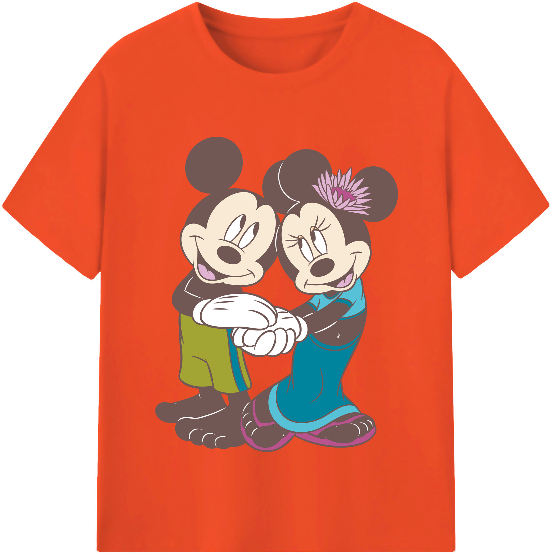 （画像用） ミッキーマウス Mickey Mouse 綿100％半袖Tシャツ（フロントプリント）