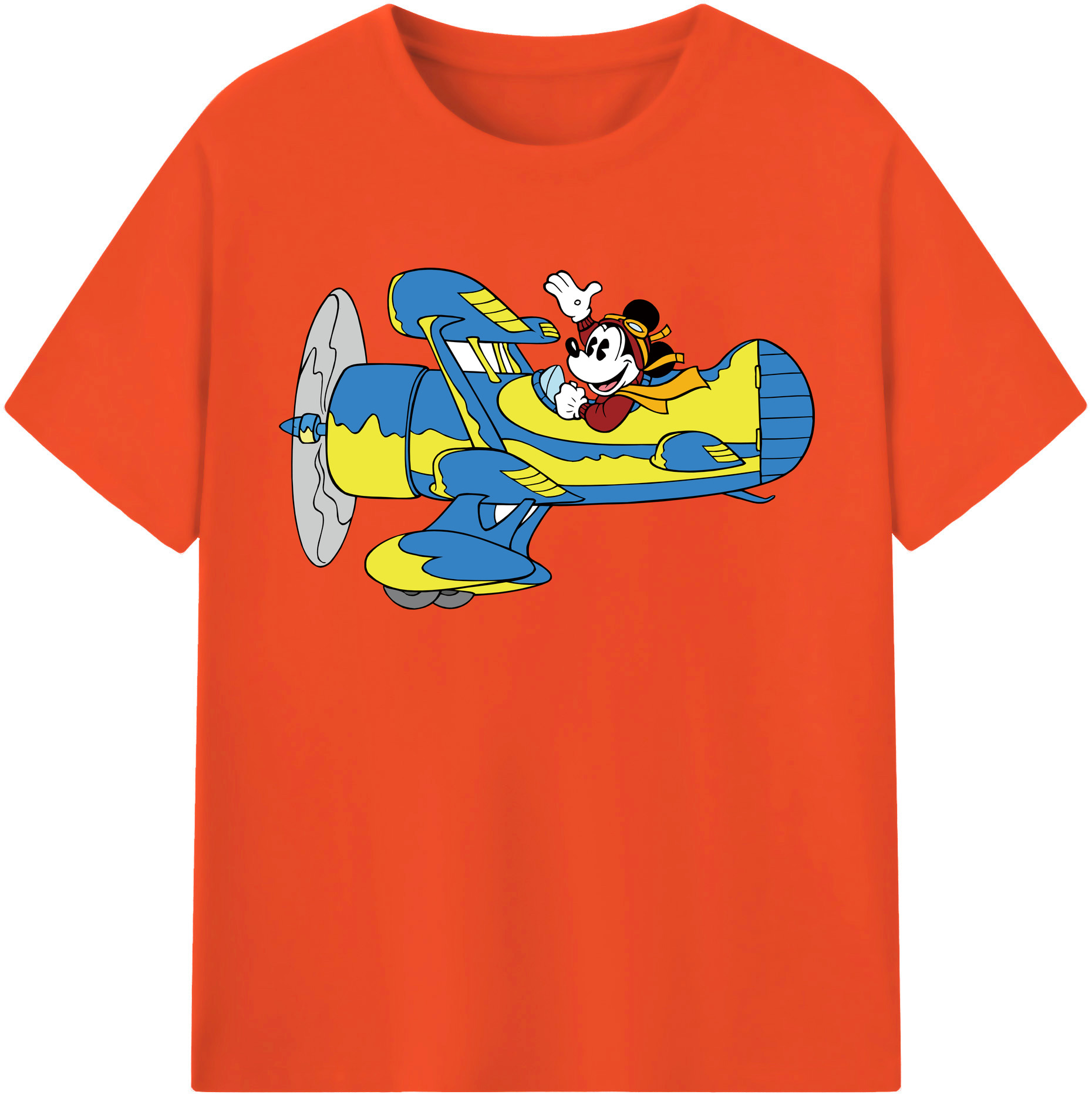 （画像用） ミッキーマウス Mickey Mouse 綿100％半袖Tシャツ（フロントプリント）