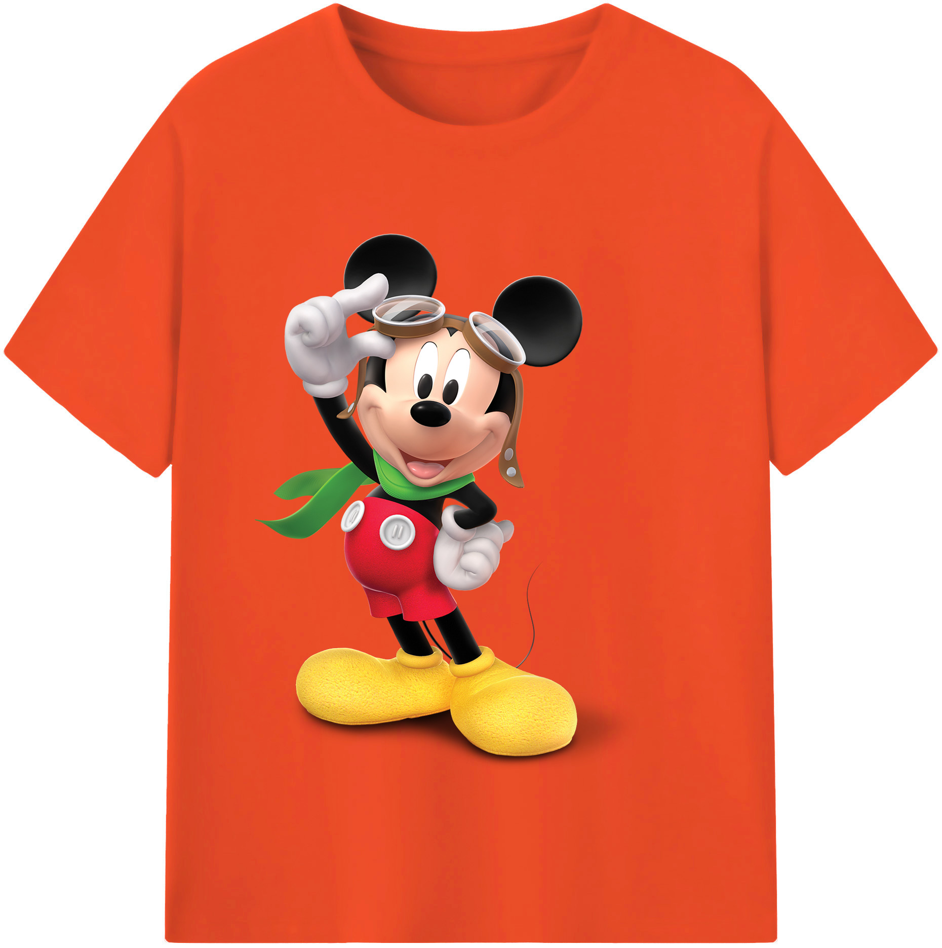 （画像用） ミッキーマウス Mickey Mouse 綿100％半袖Tシャツ（フロントプリント）
