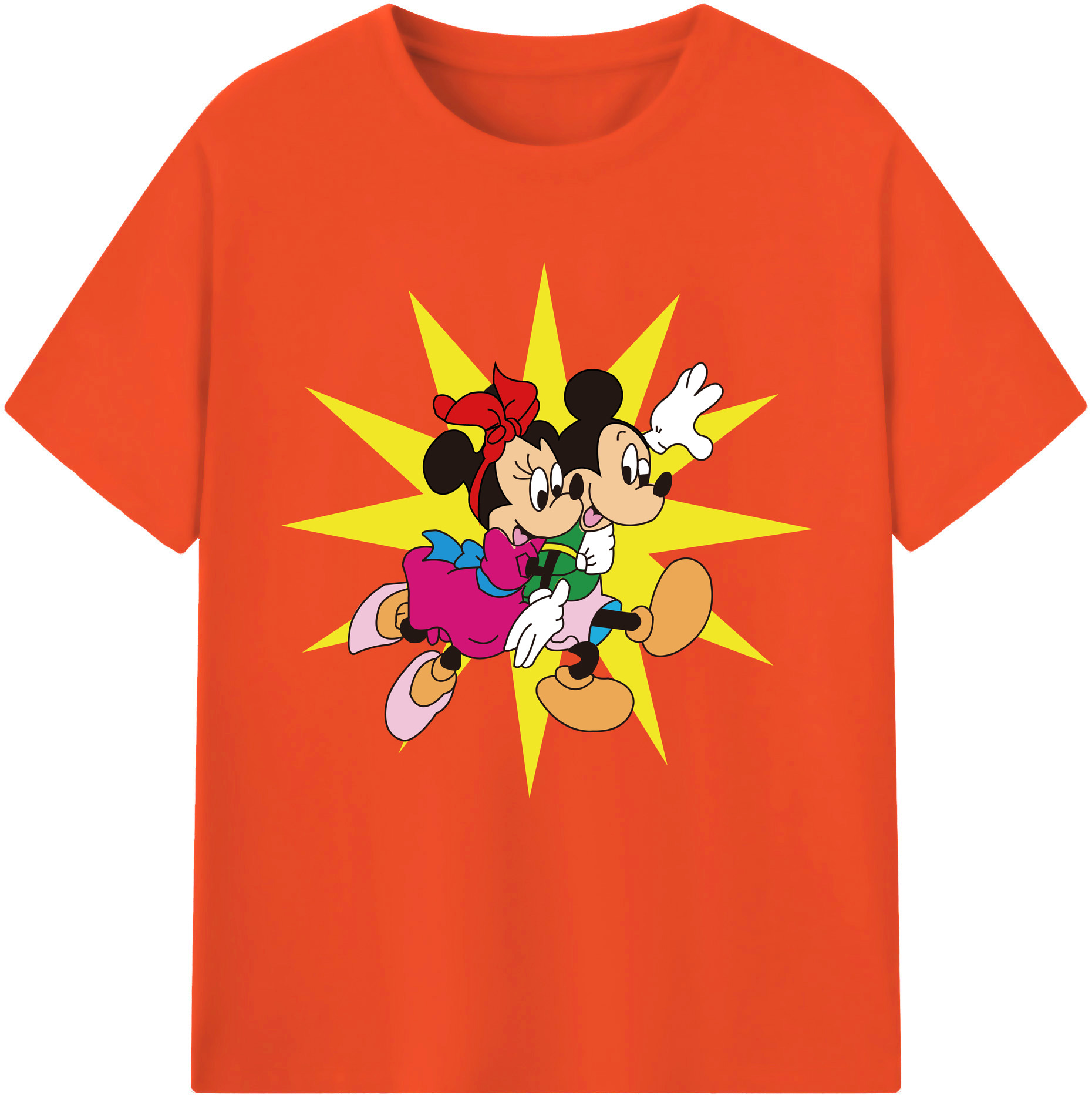 （画像用） ミッキーマウス Mickey Mouse 綿100％半袖Tシャツ（フロントプリント）