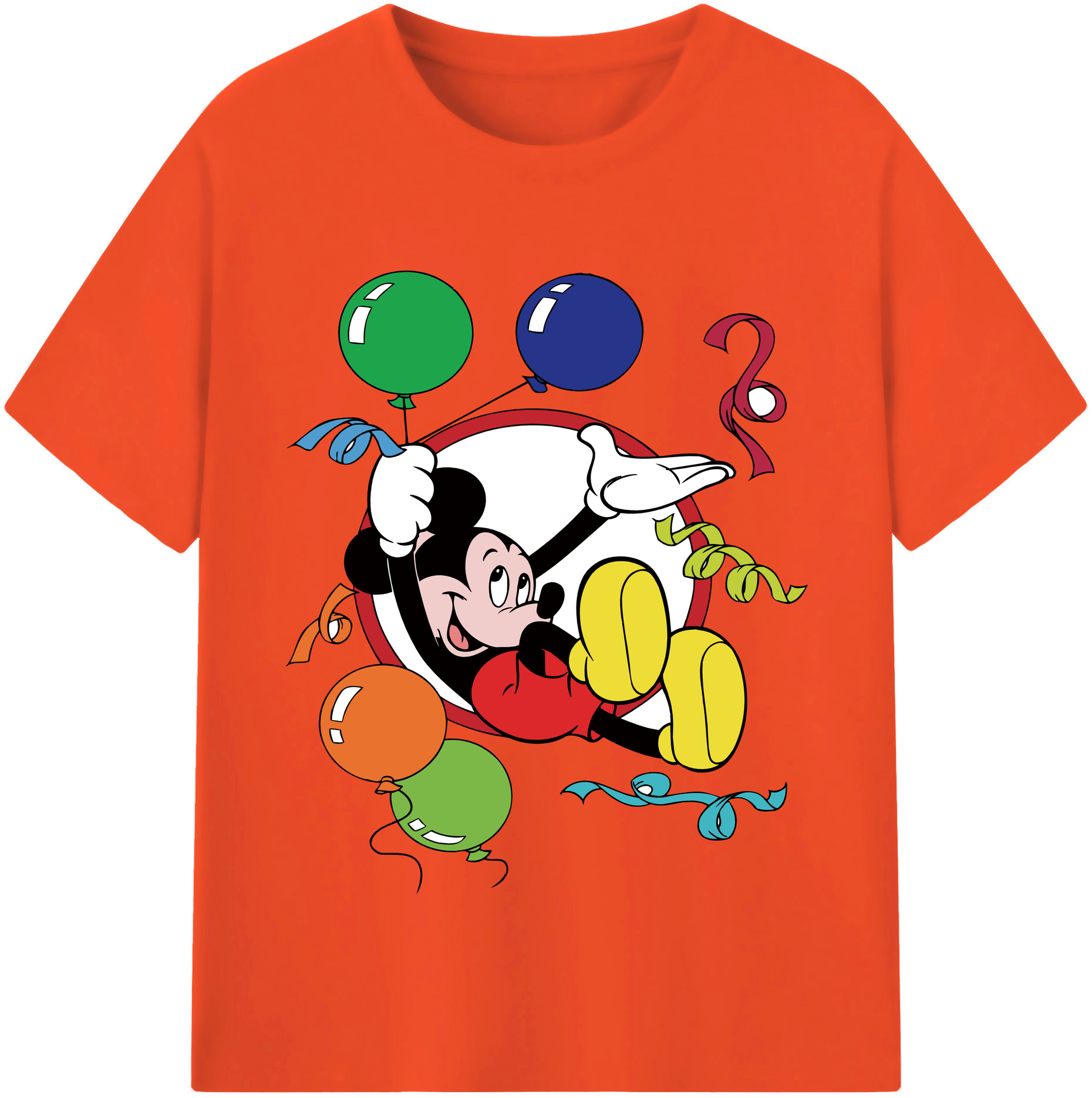 （画像用） ミッキーマウス Mickey Mouse 綿100％半袖Tシャツ（フロントプリント）