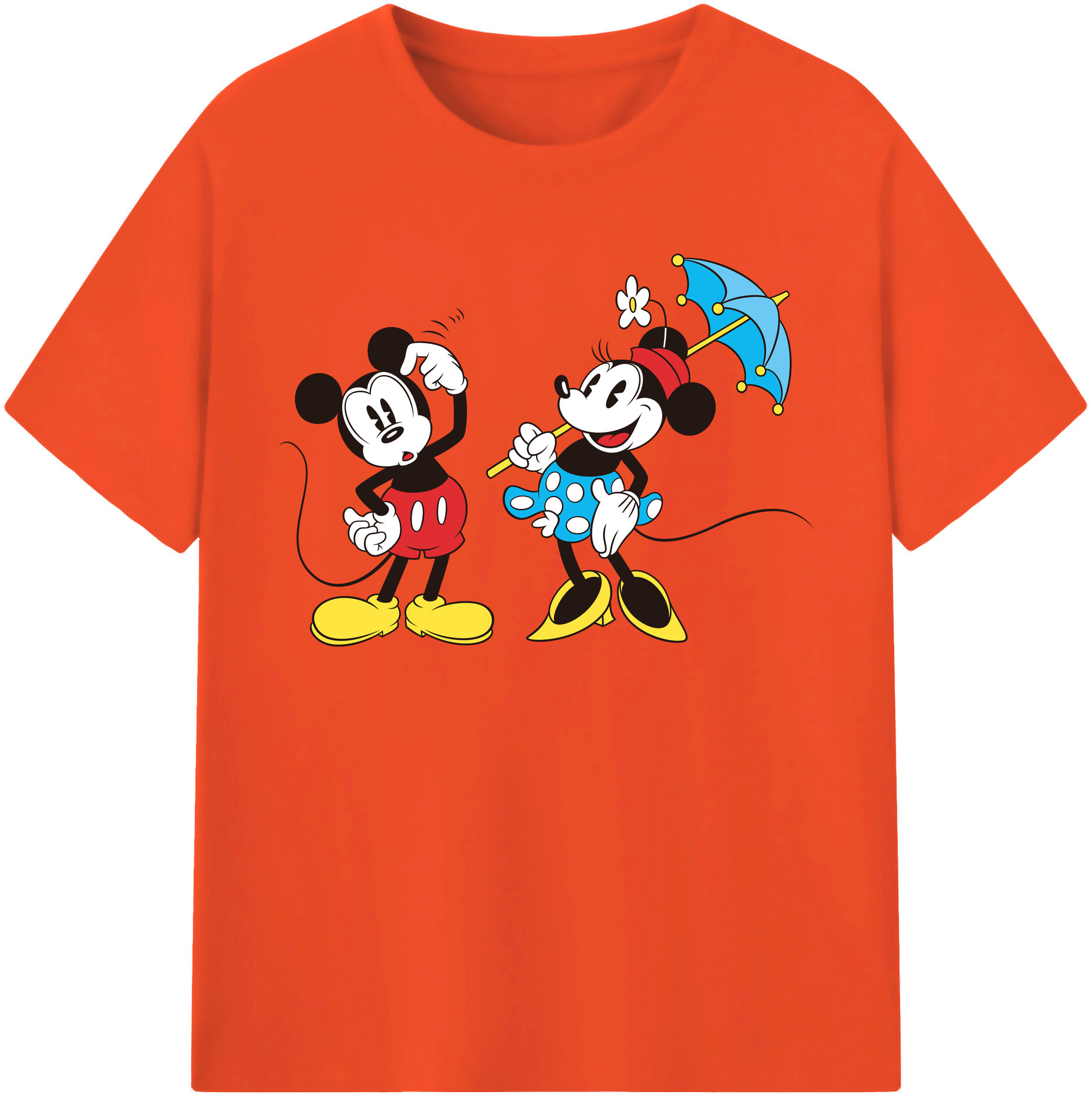 （画像用） ミッキーマウス Mickey Mouse 綿100％半袖Tシャツ（フロントプリント）
