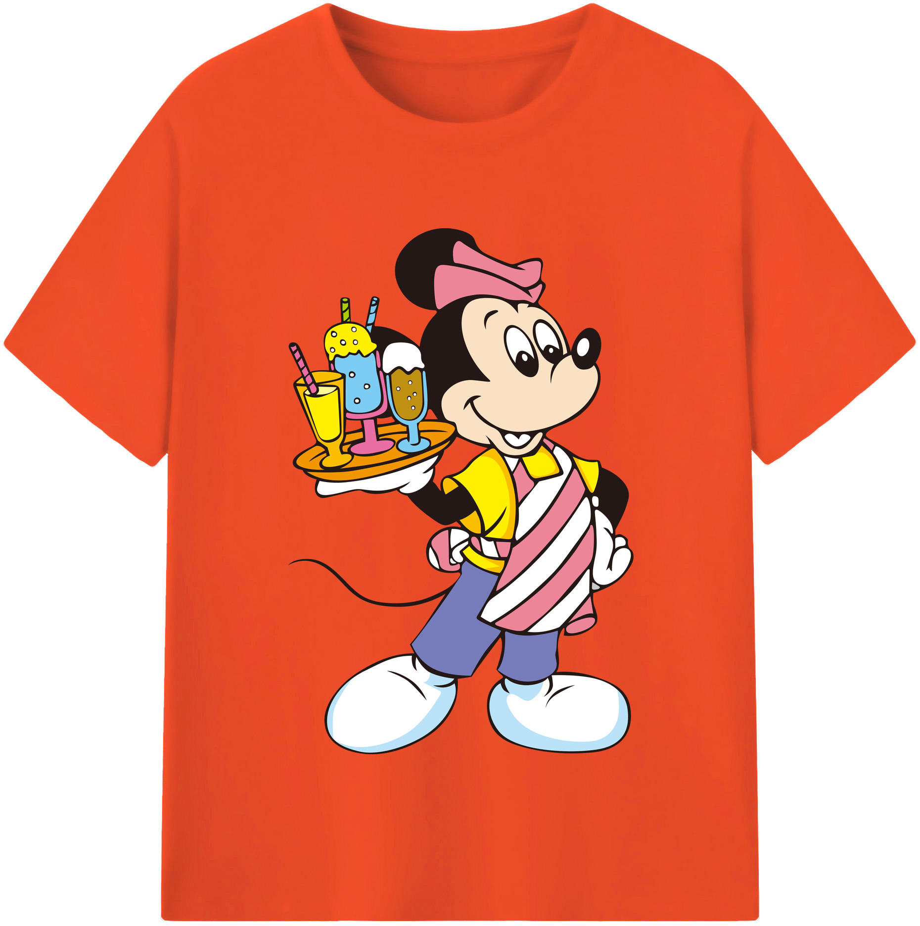 （画像用） ミッキーマウス Mickey Mouse 綿100％半袖Tシャツ（フロントプリント）