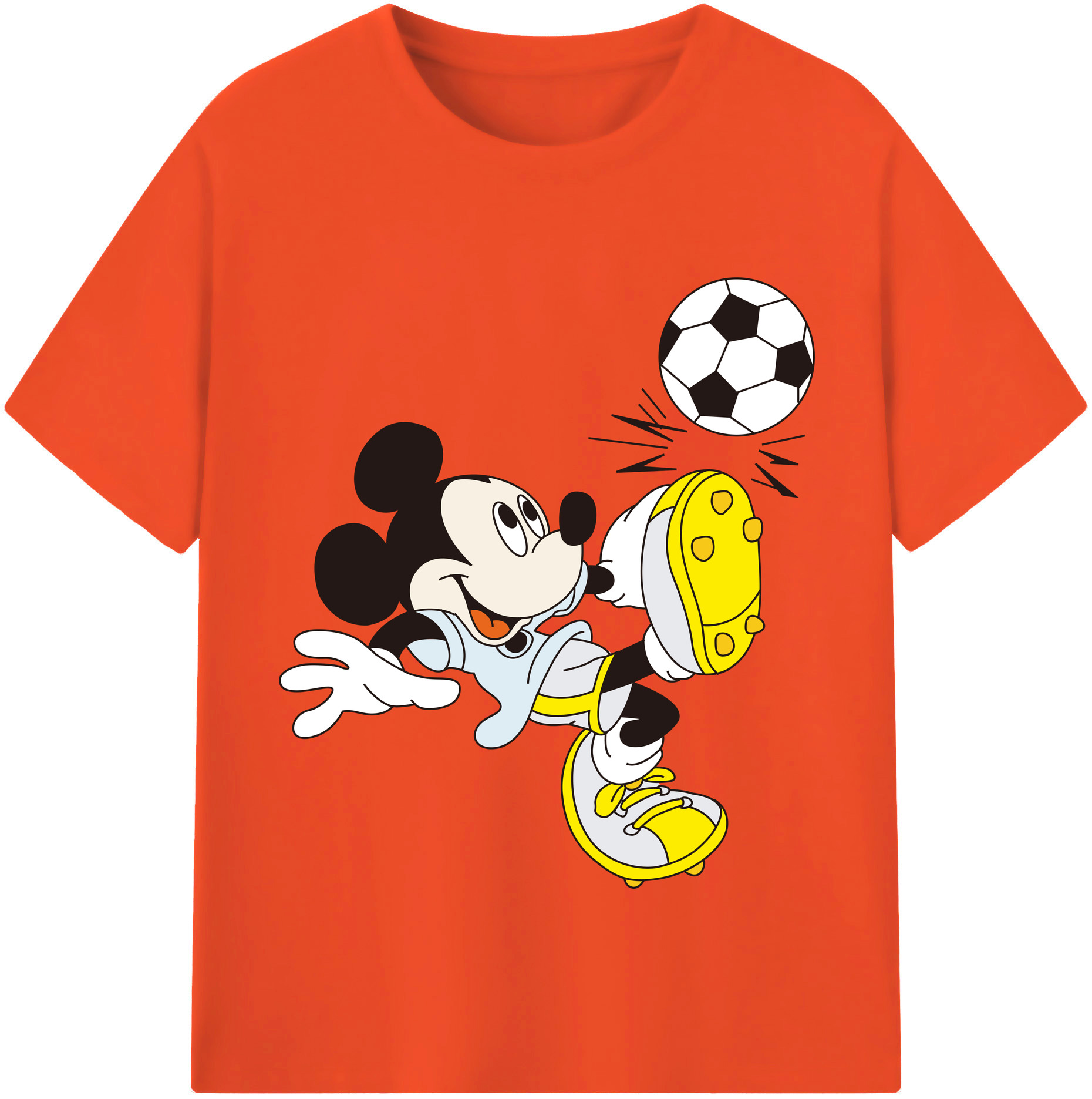 （画像用） ミッキーマウス Mickey Mouse 綿100％半袖Tシャツ（フロントプリント）