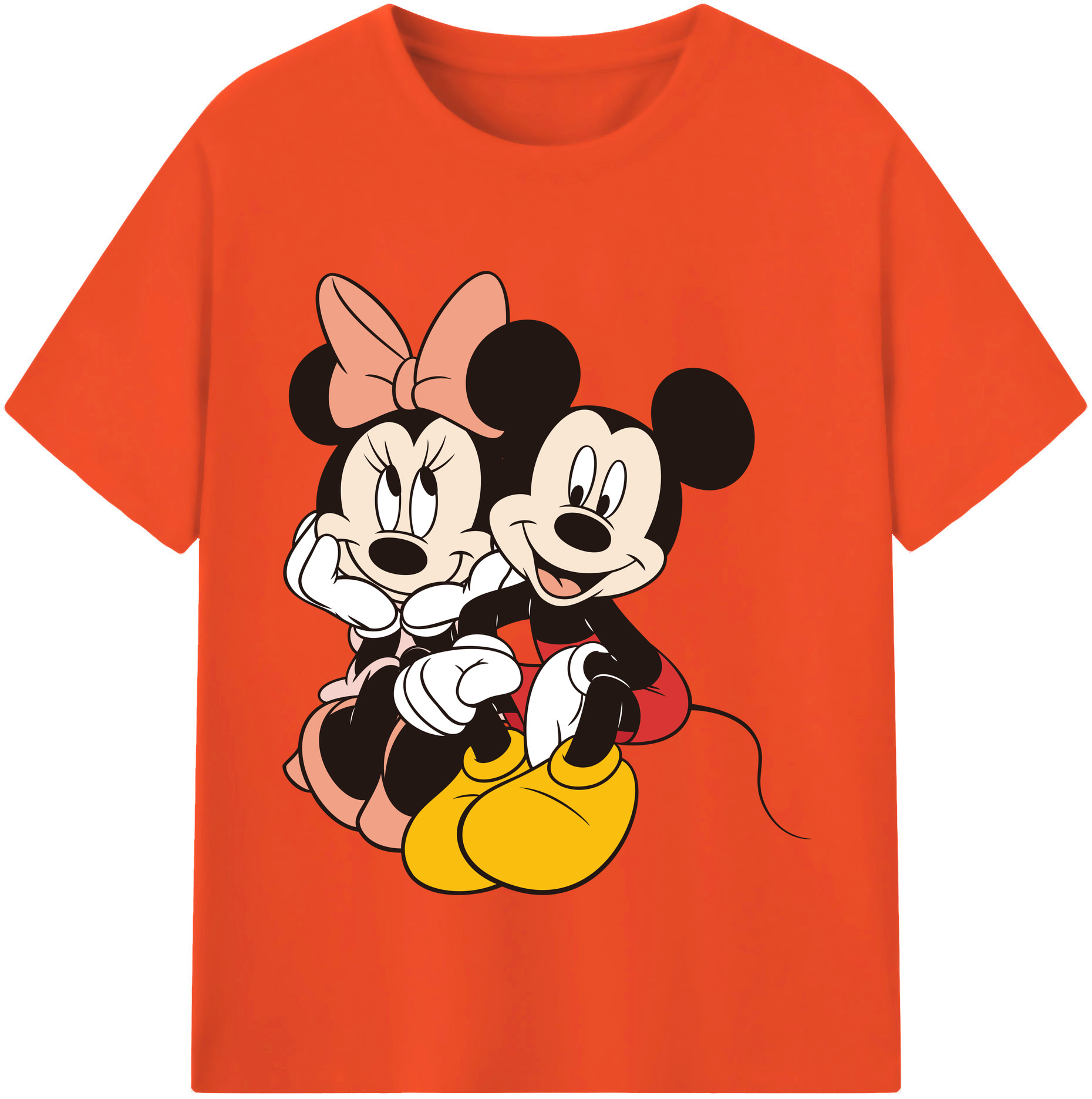 （画像用） ミッキーマウス Mickey Mouse 綿100％半袖Tシャツ（フロントプリント）