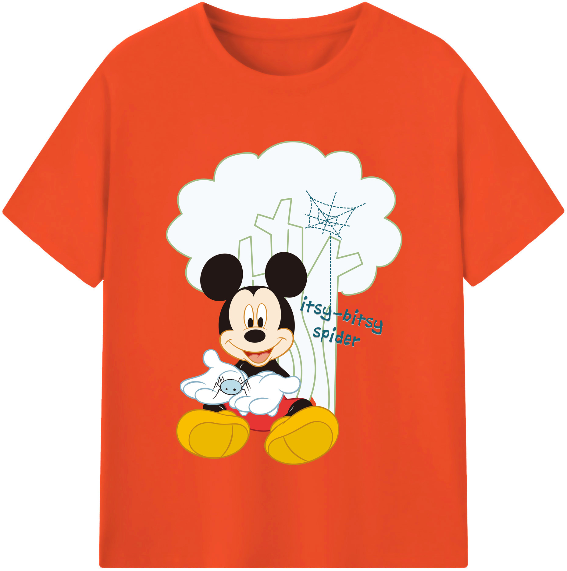 （画像用） ミッキーマウス Mickey Mouse 綿100％半袖Tシャツ（フロントプリント）
