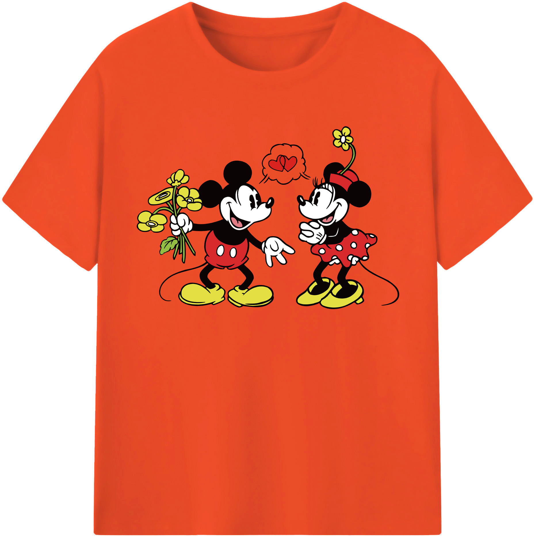 （画像用） ミッキーマウス Mickey Mouse 綿100％半袖Tシャツ（フロントプリント）