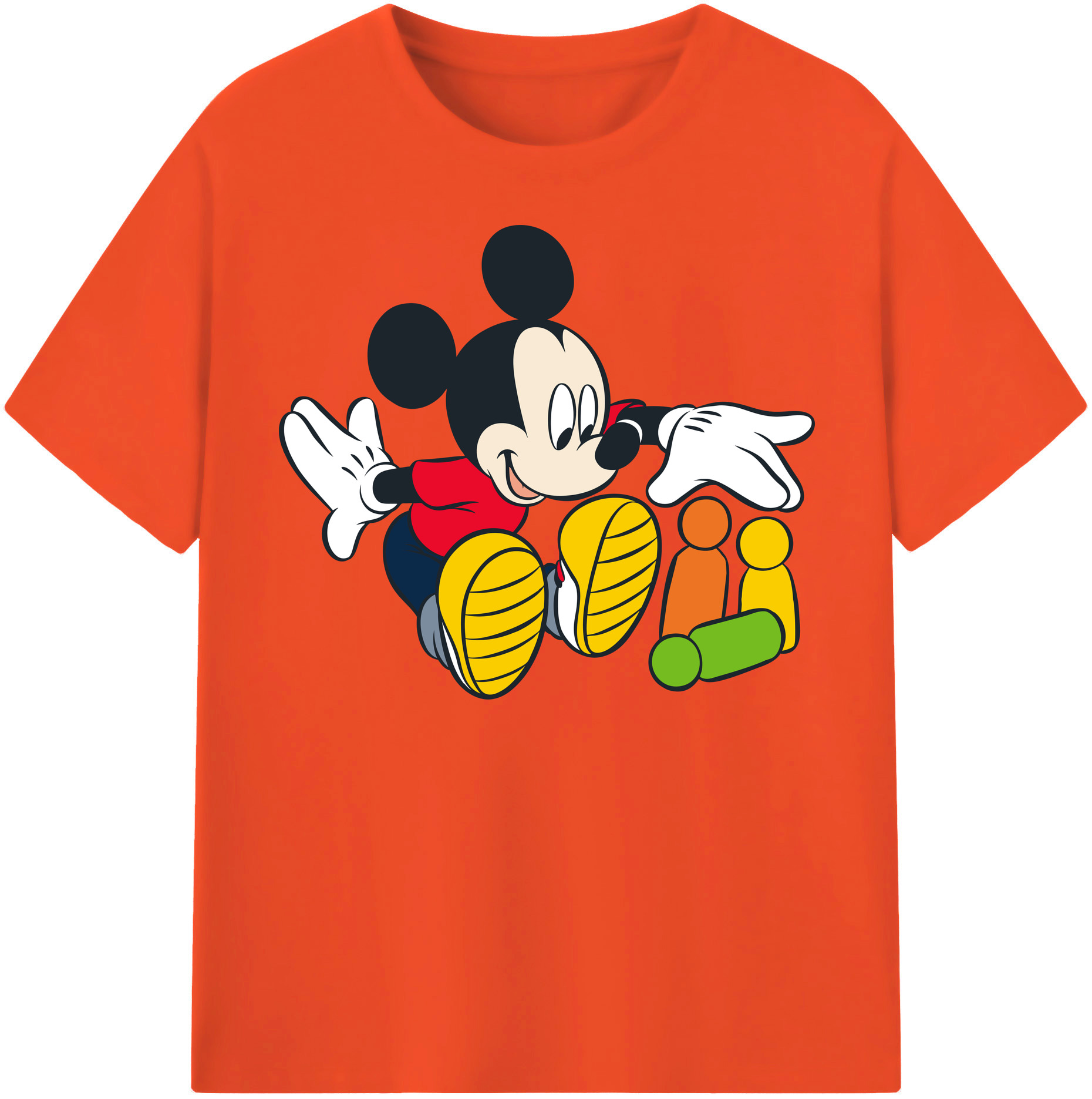 （画像用） ミッキーマウス Mickey Mouse 綿100％半袖Tシャツ（フロントプリント）