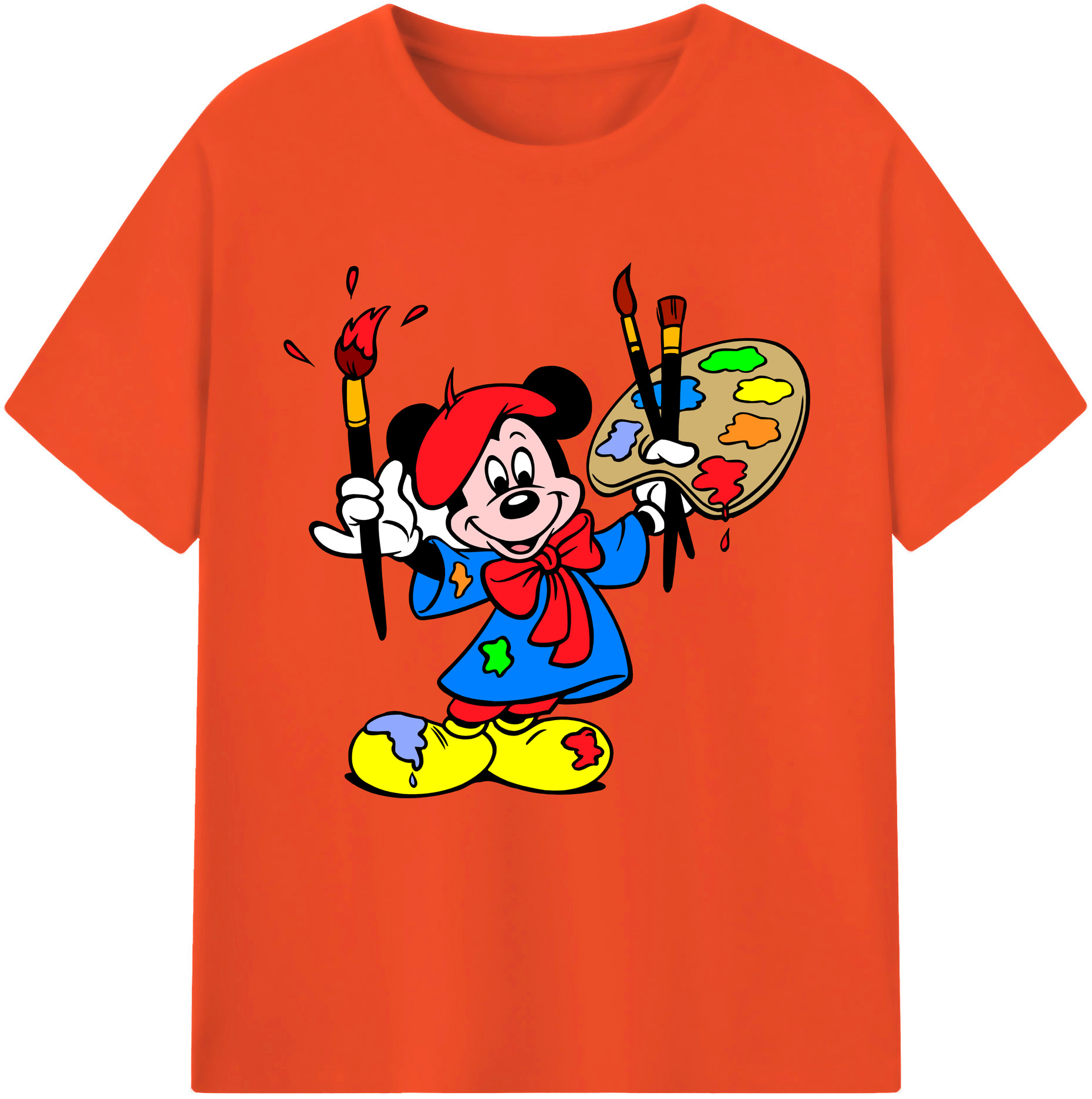 （画像用） ミッキーマウス Mickey Mouse 綿100％半袖Tシャツ（フロントプリント）